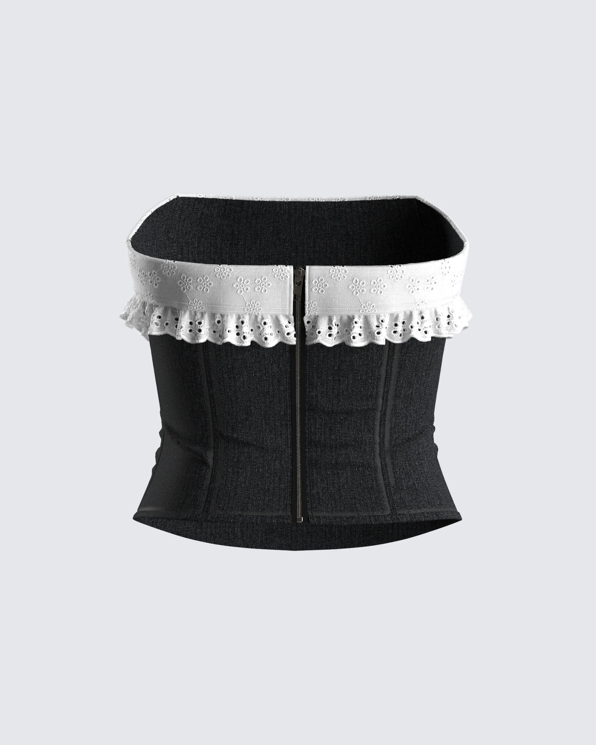 Padma Multi Eyelet Denim Tube Top - Image 3