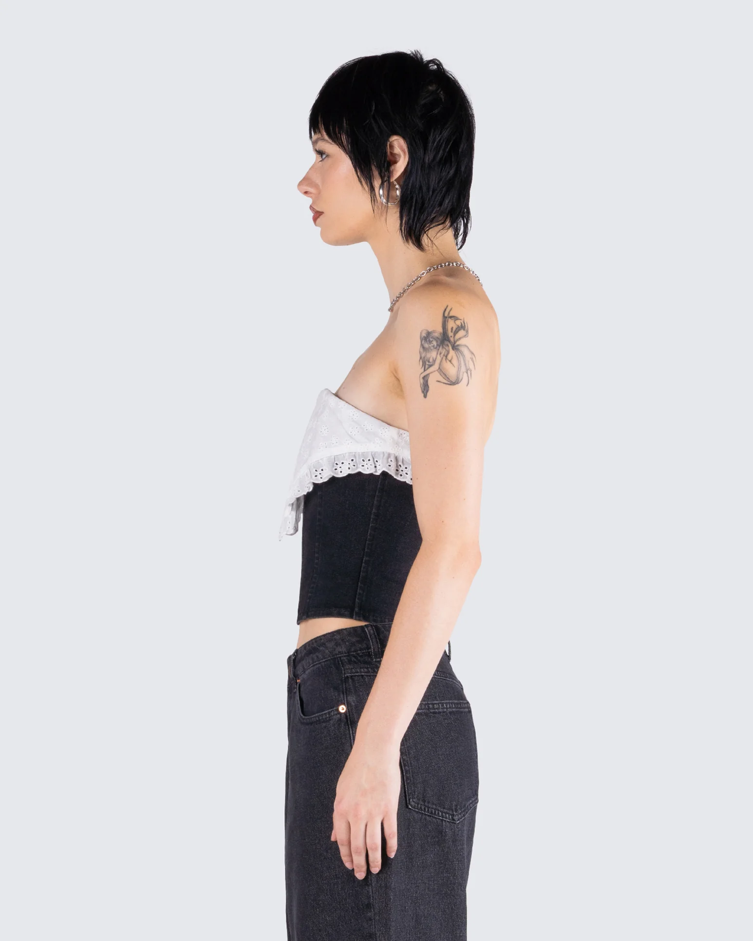 Padma Multi Eyelet Denim Tube Top - Image 6