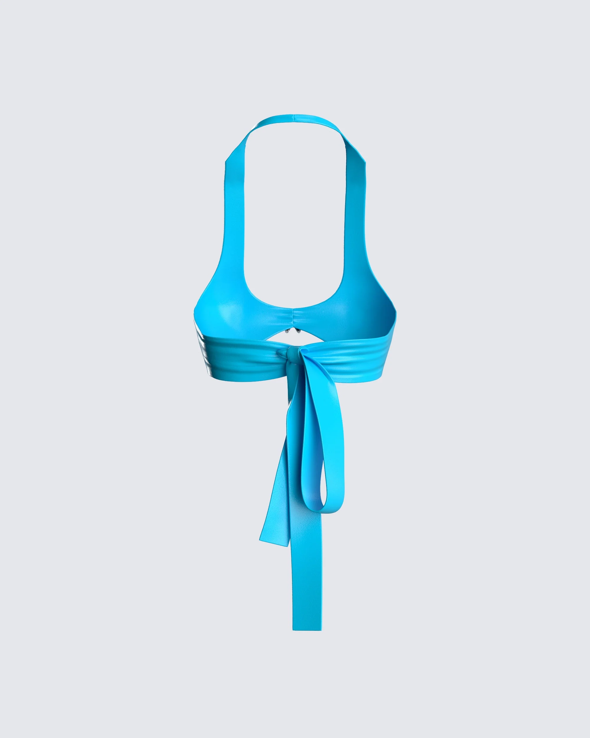 Paola Metallic Jersey Butterfly Trim Halter Top - Image 3