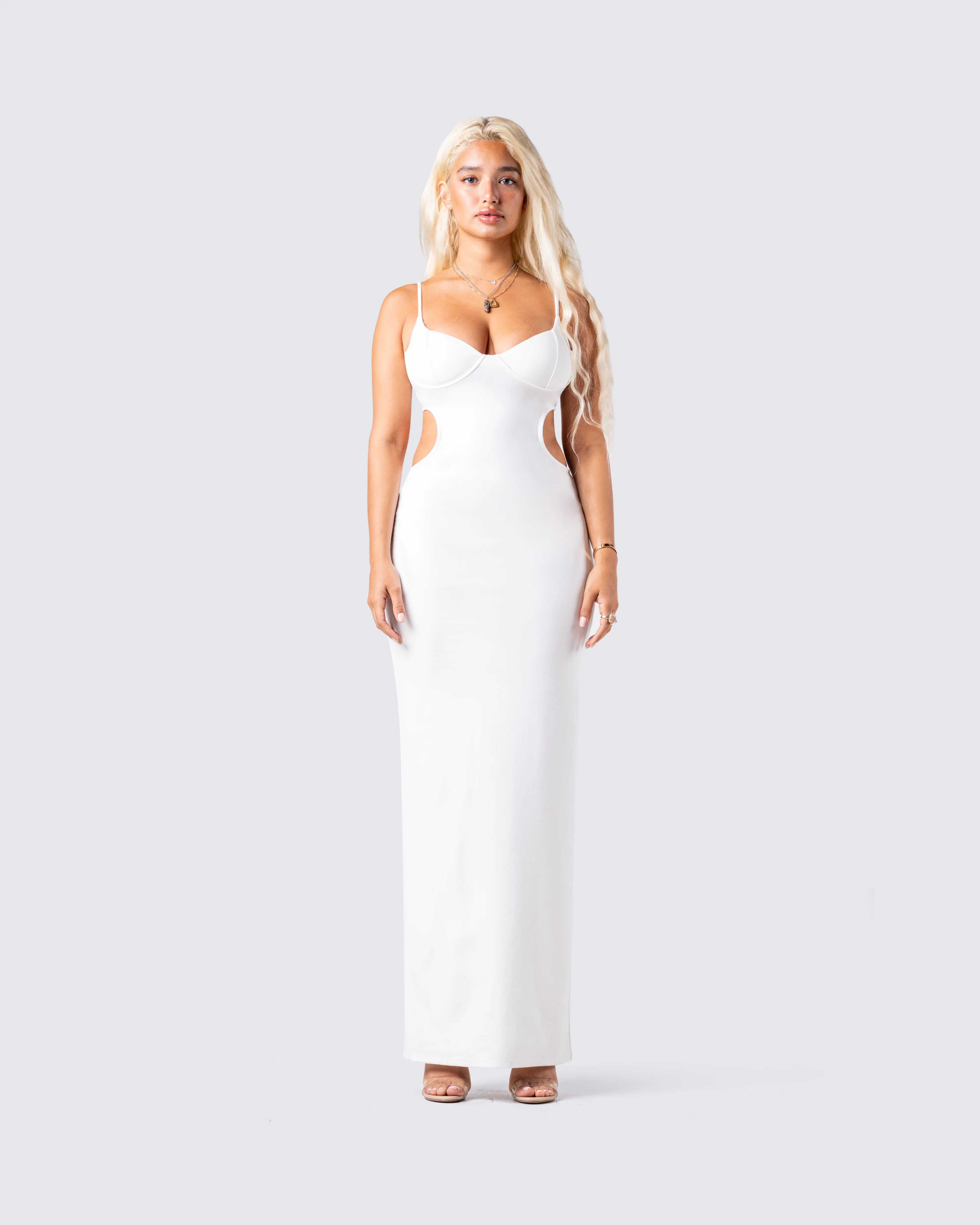 Patrice White Cut Out Maxi Dress - Image 4