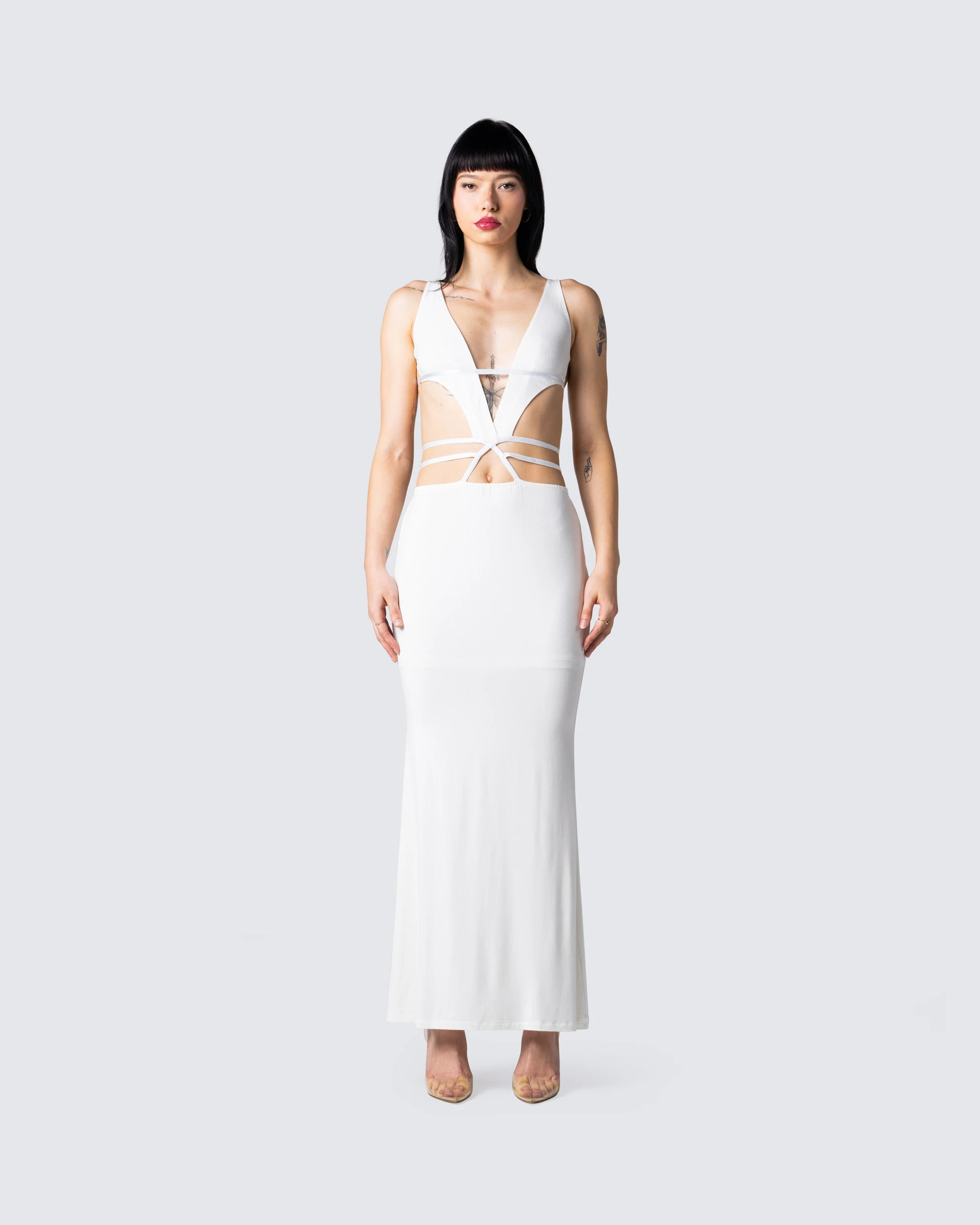 Pauline White Maxi Dress - Image 4