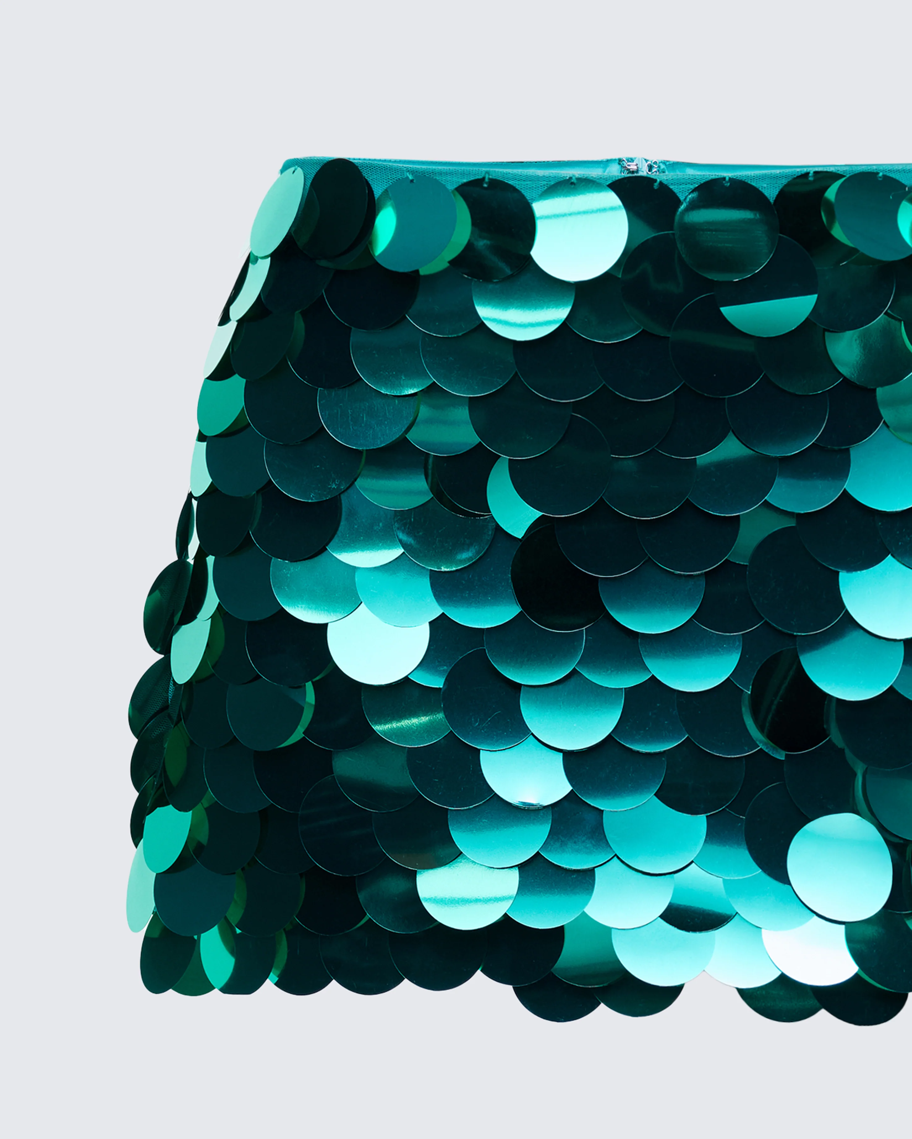 Pearle Green Disc Sequin Mini Skirt - Image 6
