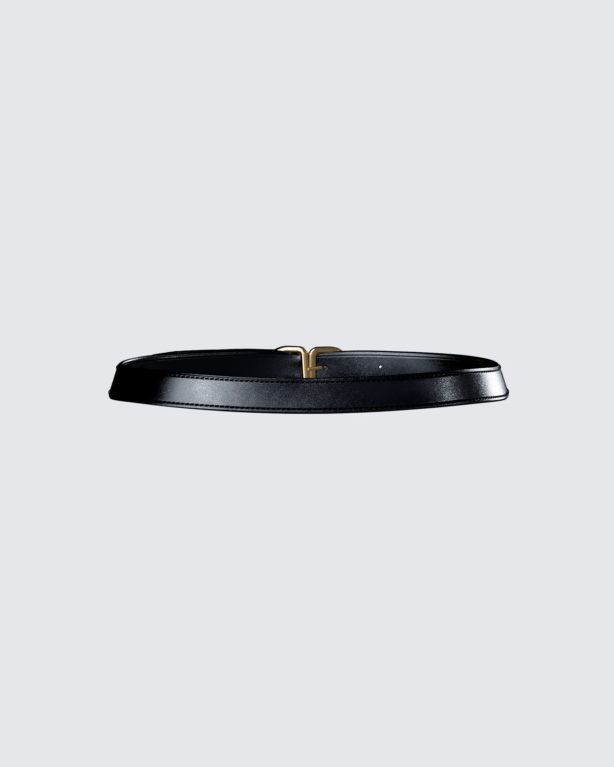 Perla Black Faux Leather Belt - Image 3