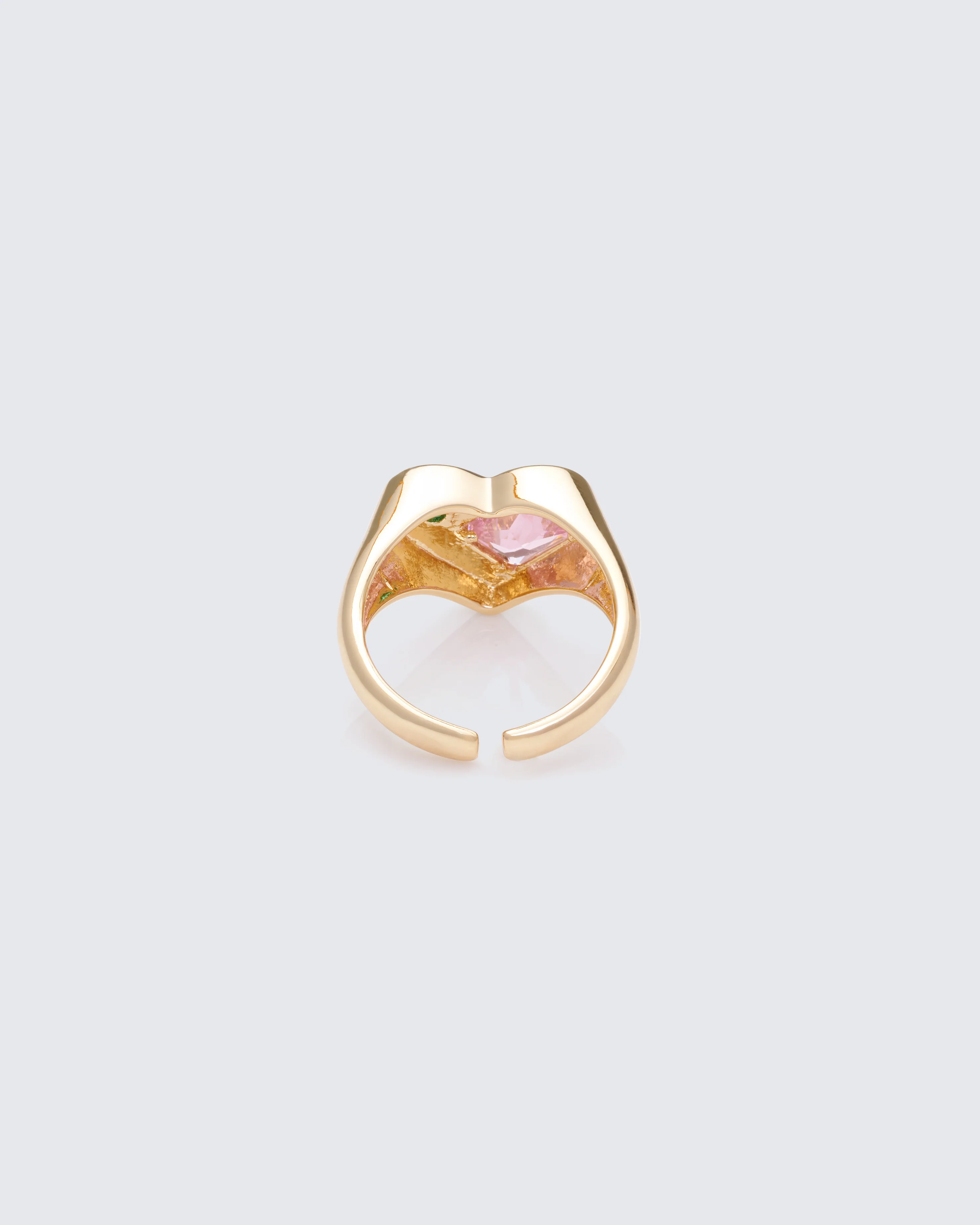 Phaedra Gold Jewelled Heart Ring - Image 2