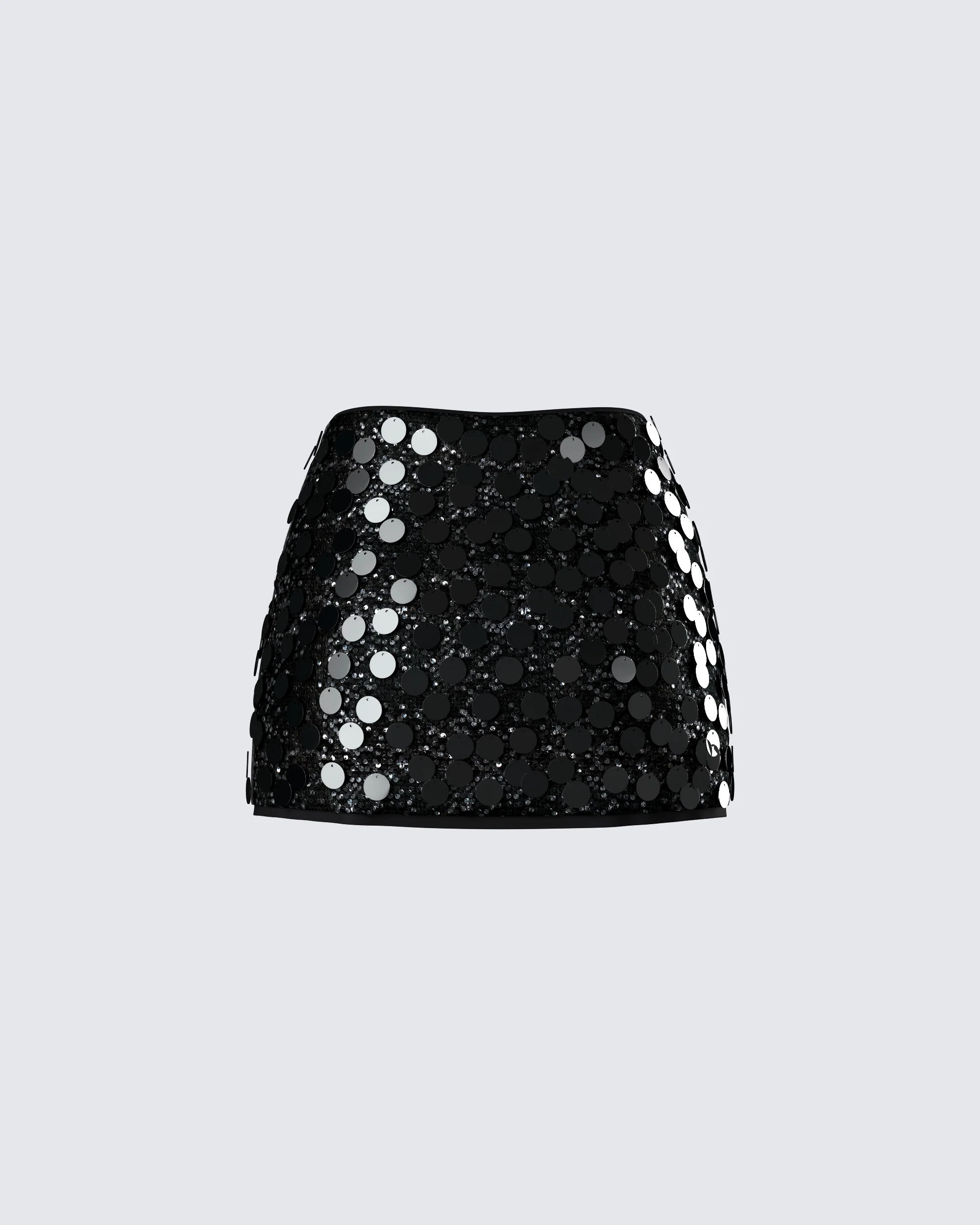 Philo Black Sequin Mini Skirt - Image 3