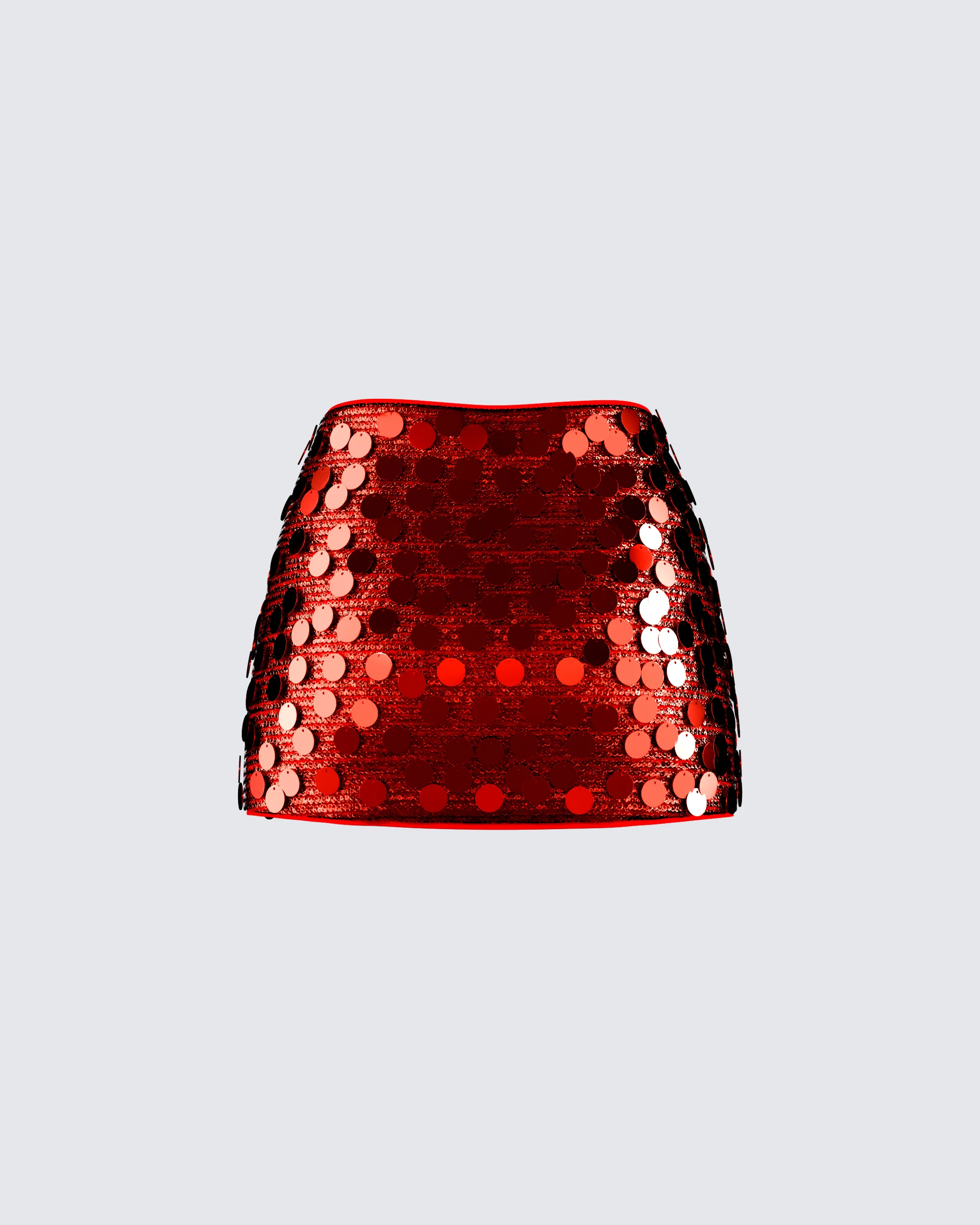 Philo Red Sequin Mini Skirt - Image 3