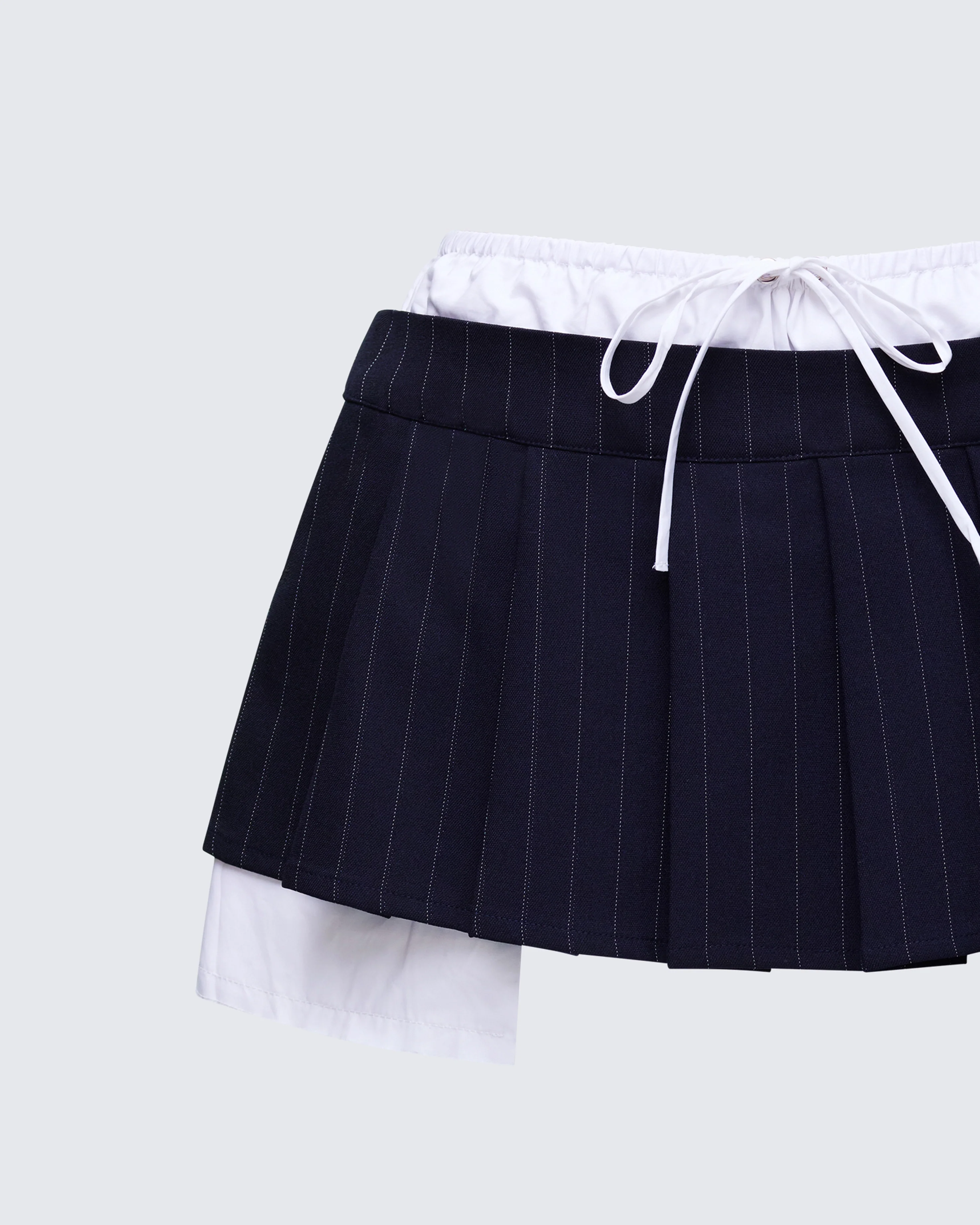 Piper Navy Pinstripe Mini Skirt - Image 6