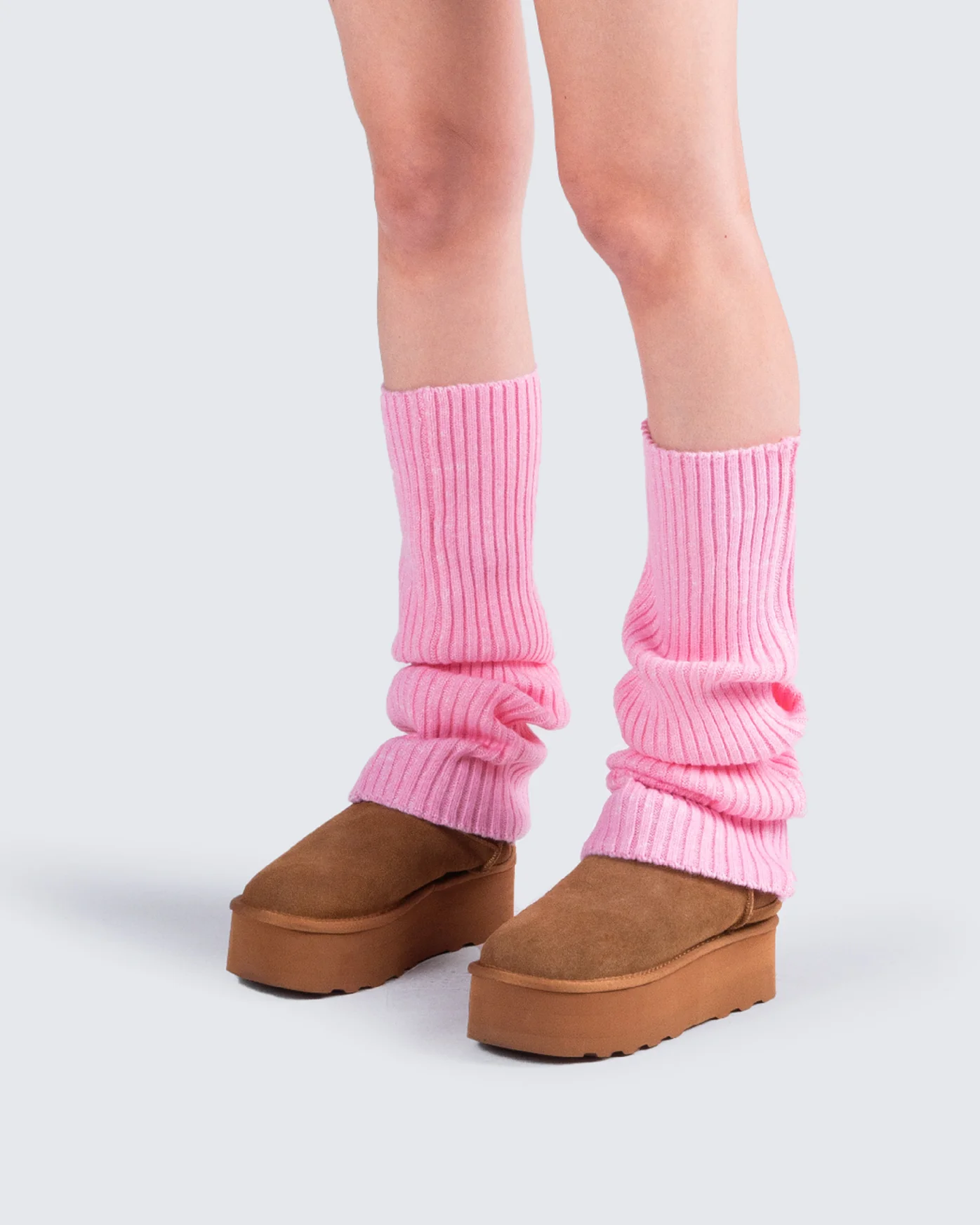 Pollie Pink Ribbed Leg Warmer - Image 5