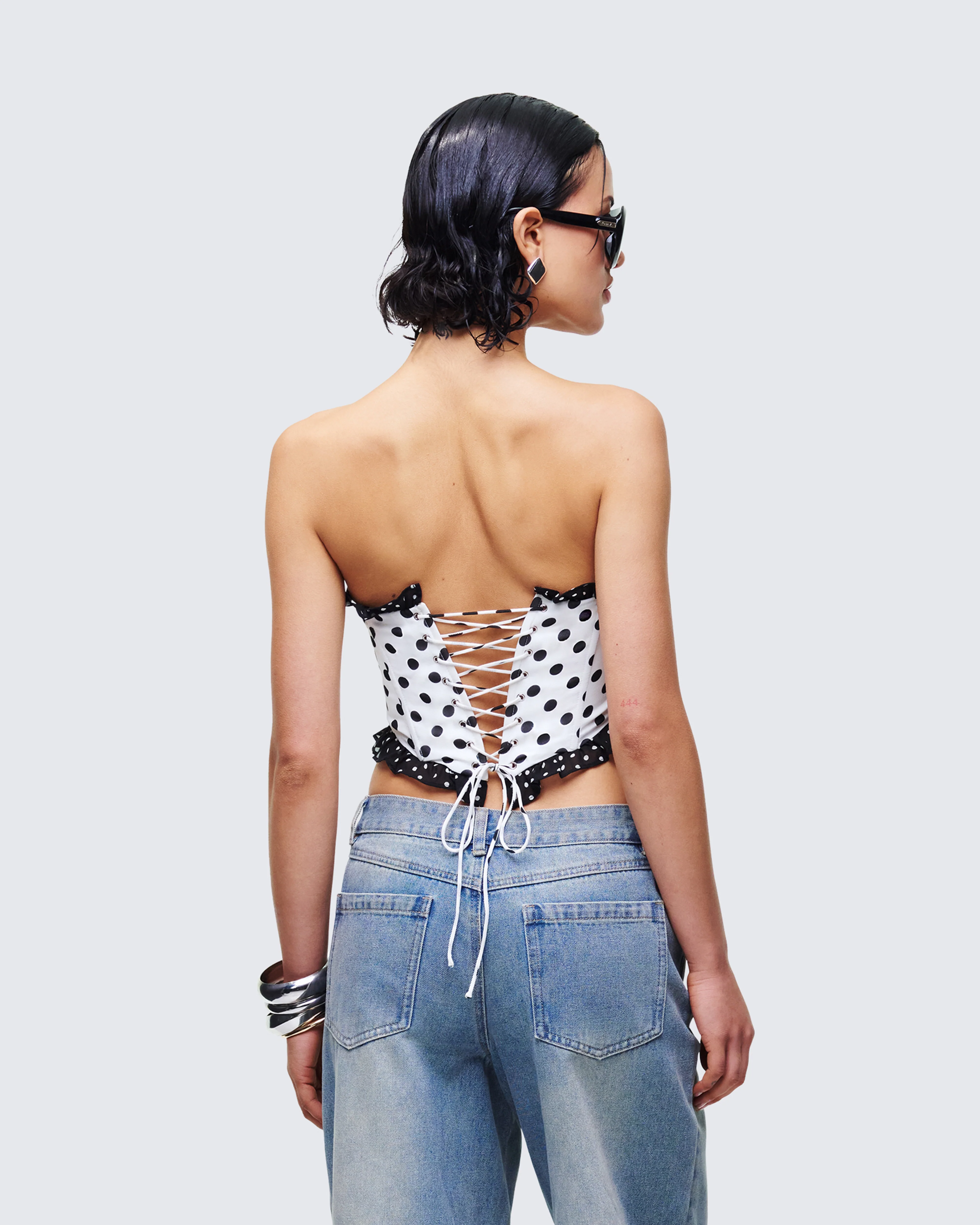 Pollyanna Multi Polka Dot Corset Top - Image 4