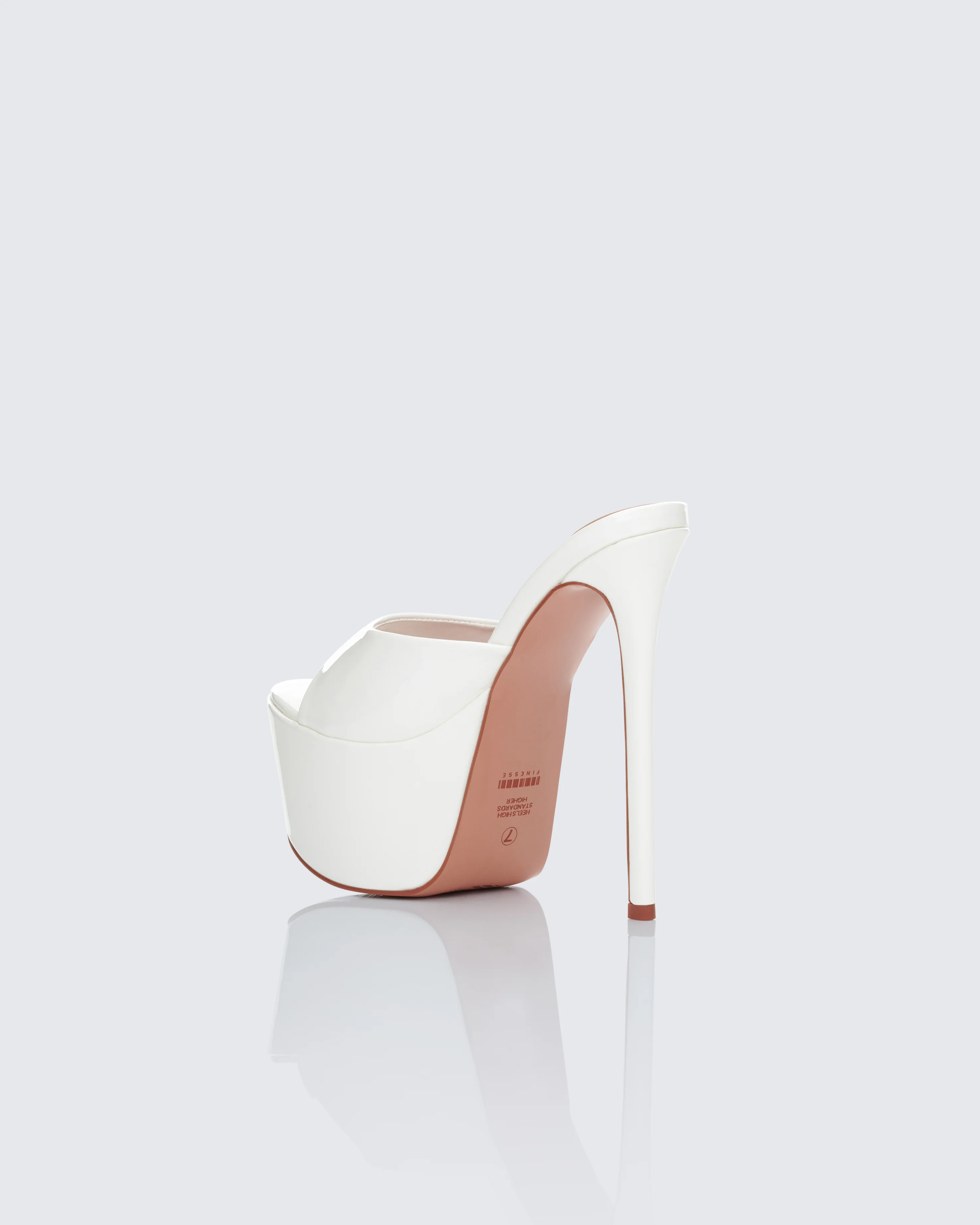 Portia White Platform Mules - Image 3