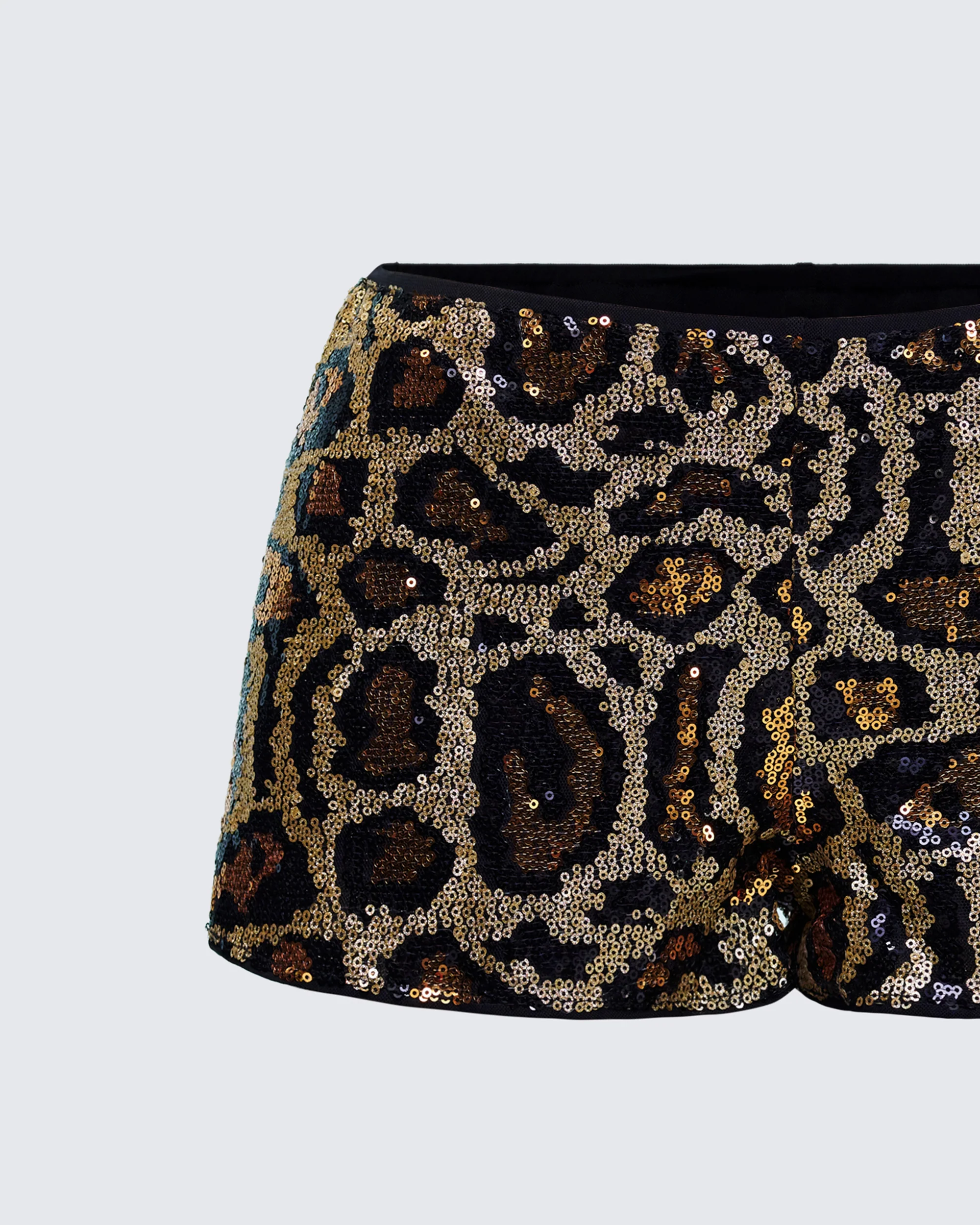 Posie Leopard Print Sequin Mini Shorts - Image 6