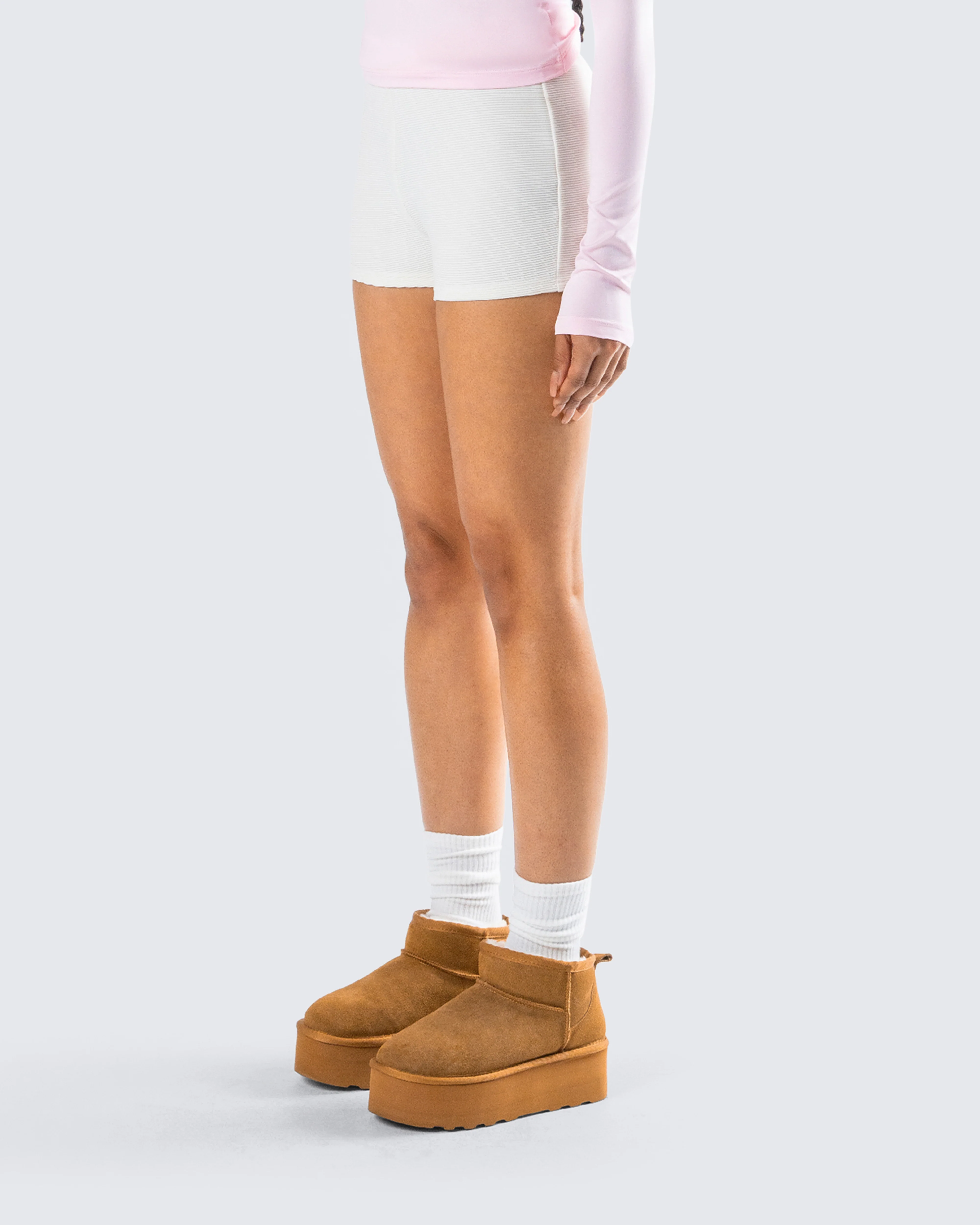 Priya Cream Rib Short - Image 5