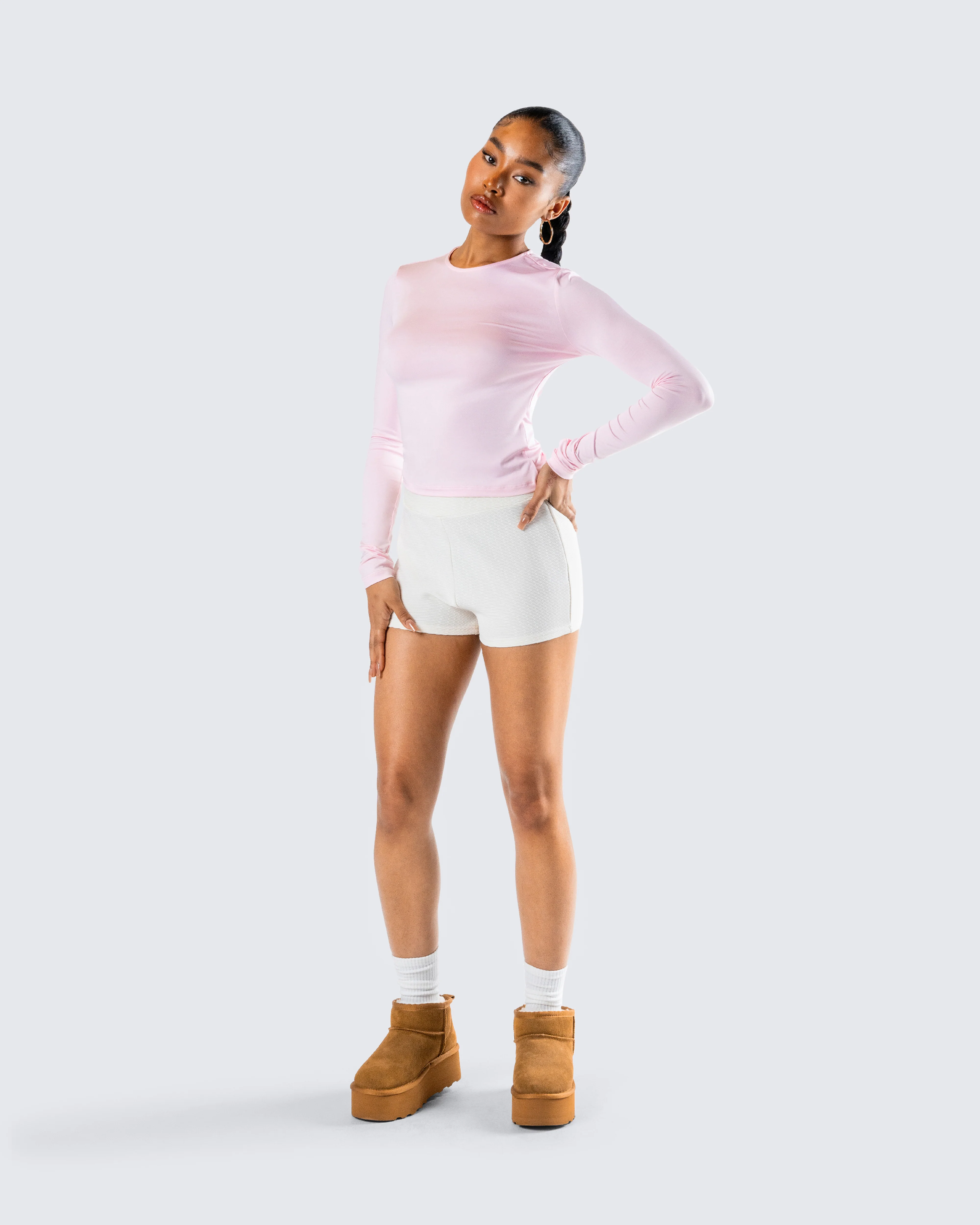 Priya Cream Rib Short - Image 9