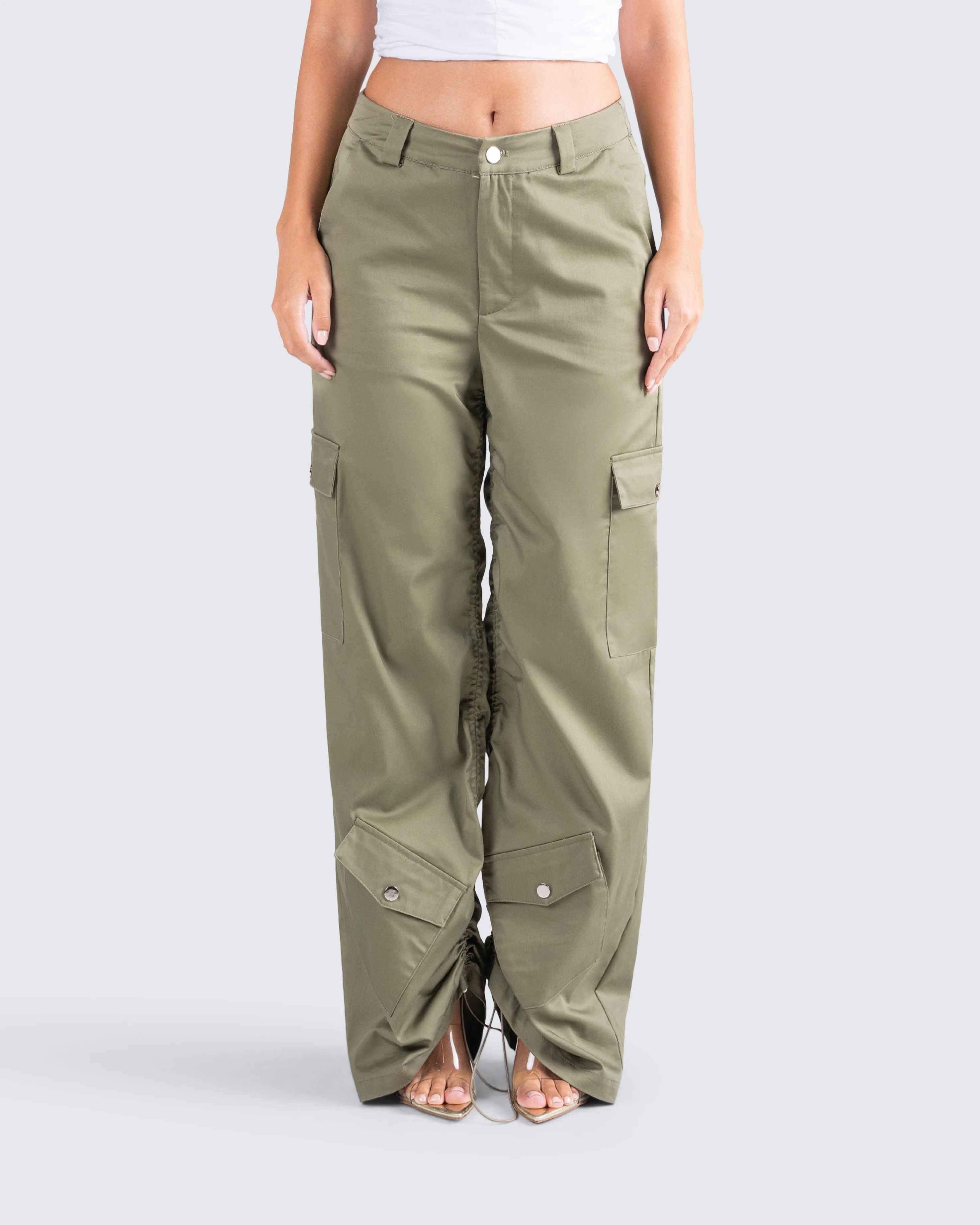 Rachel Olive Cargo Pant - Image 4