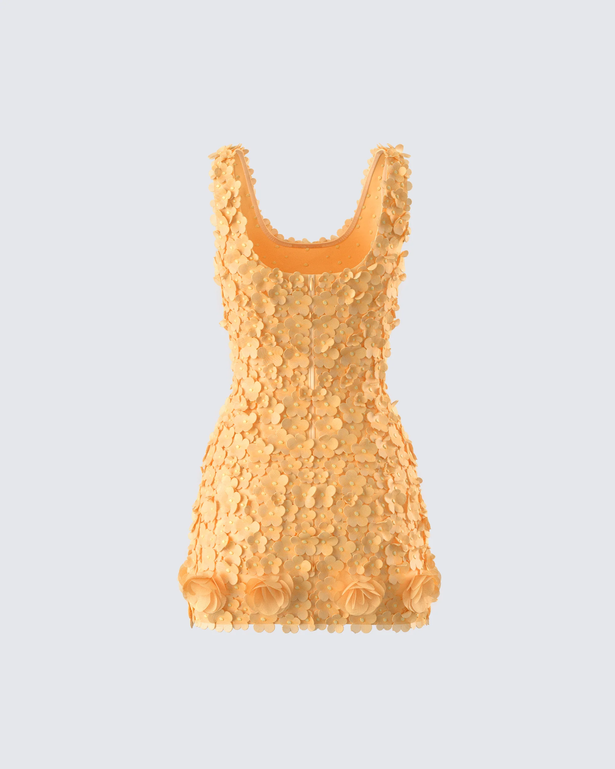 Raelyn Orange Petal Mini Dress - Image 3