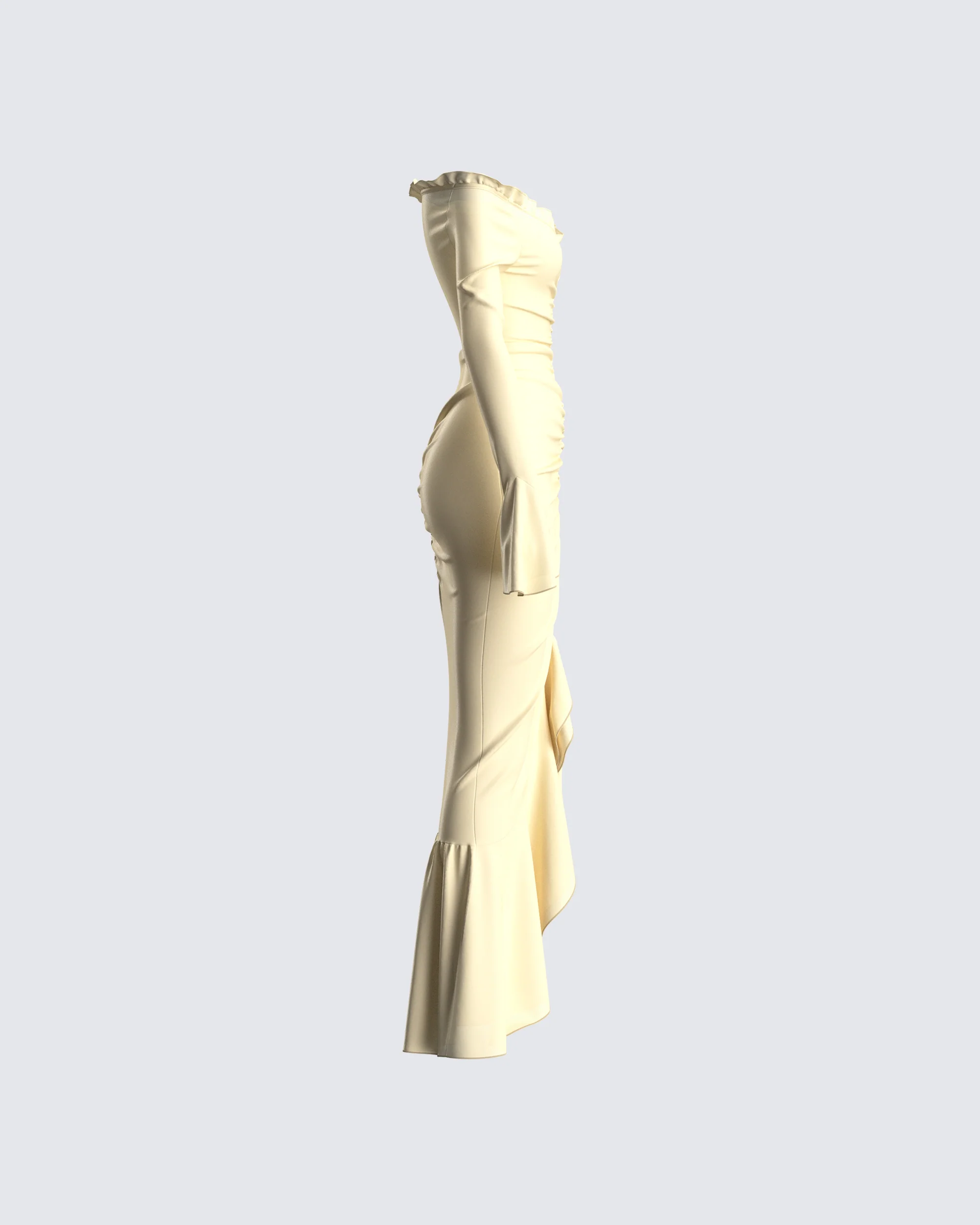 Rafella Yellow Off Shoulder Dress - Image 2