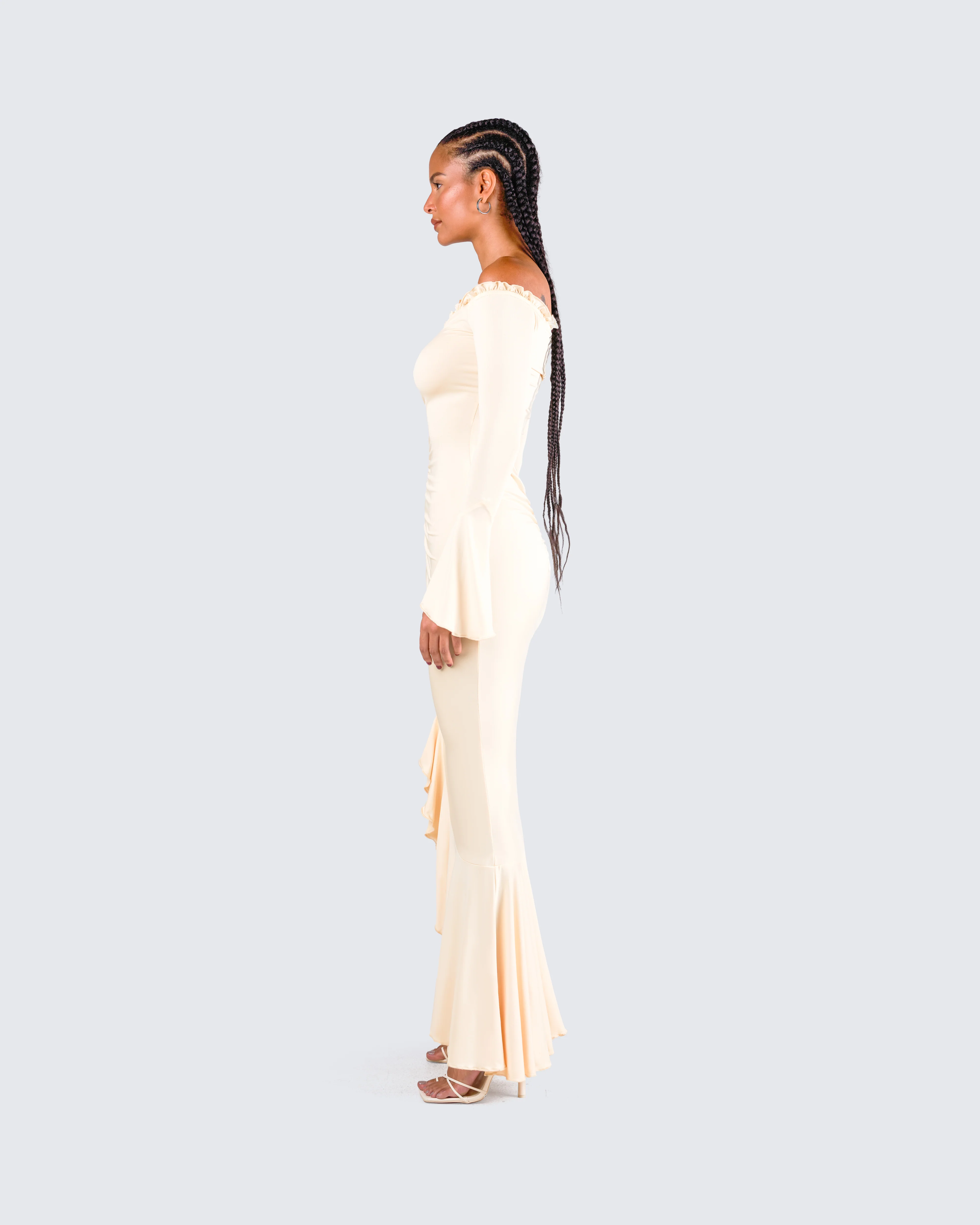 Rafella Yellow Off Shoulder Dress - Image 6