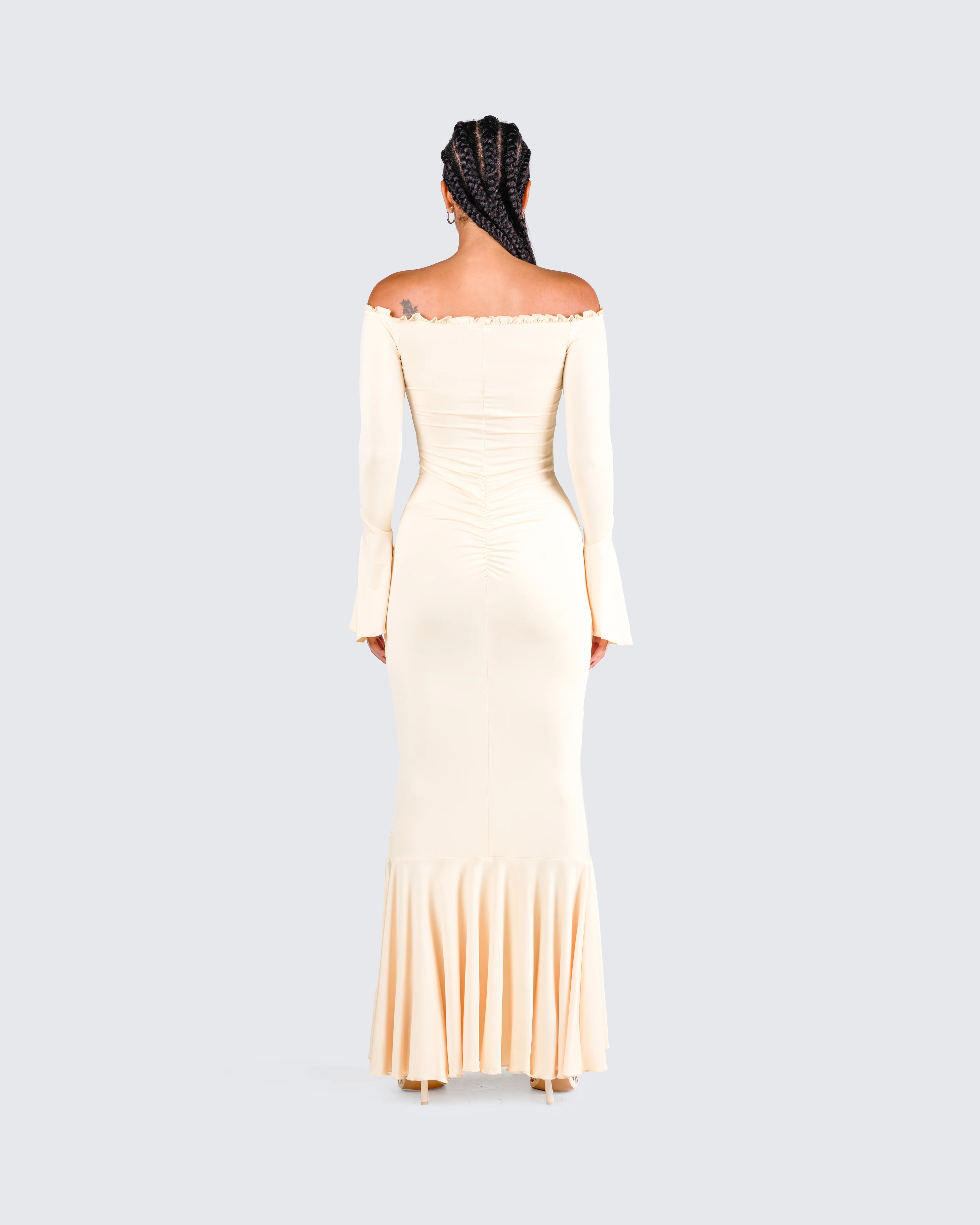 Rafella Yellow Off Shoulder Dress - Image 7