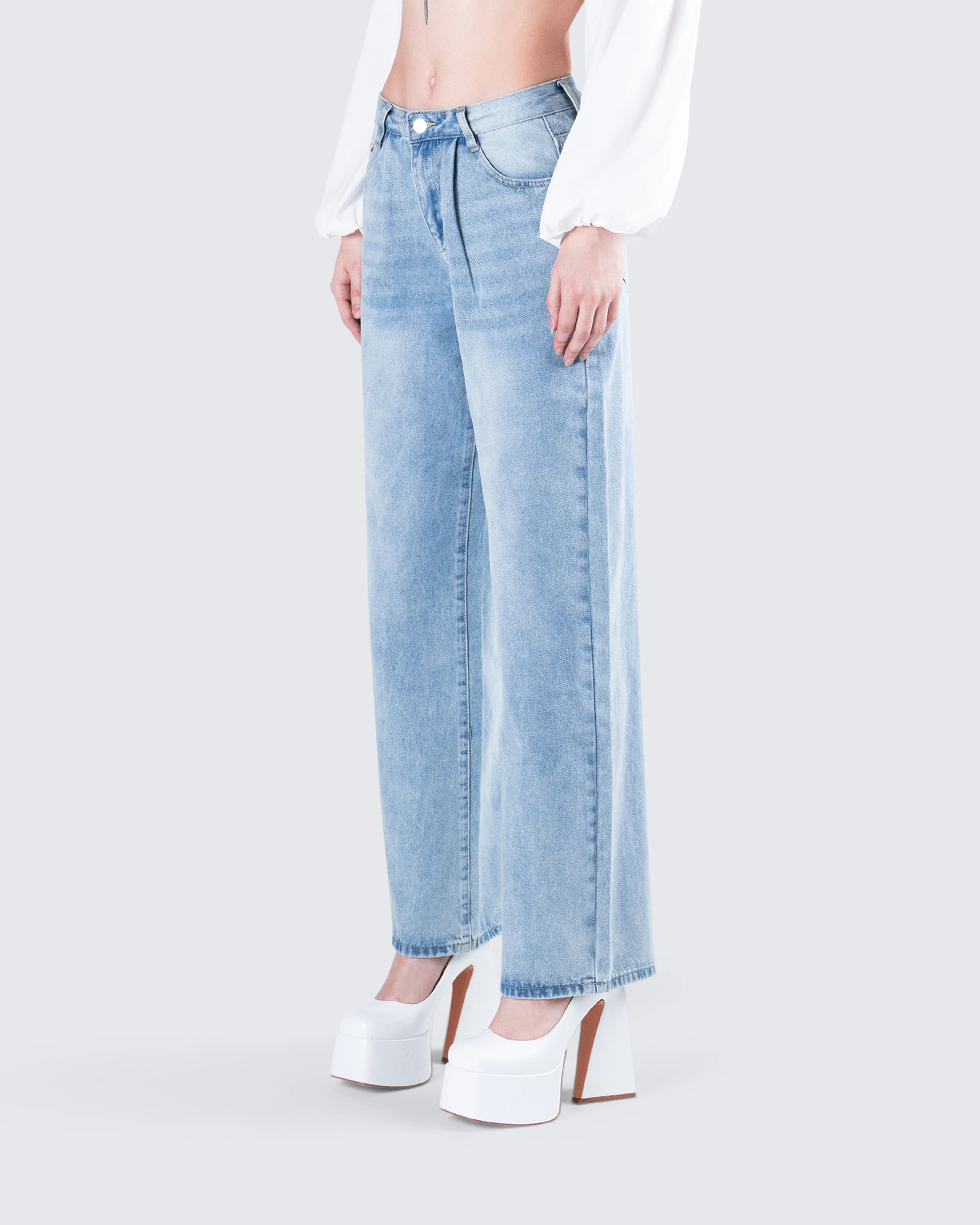Rahel Blue Denim Pleat Jean - Image 5
