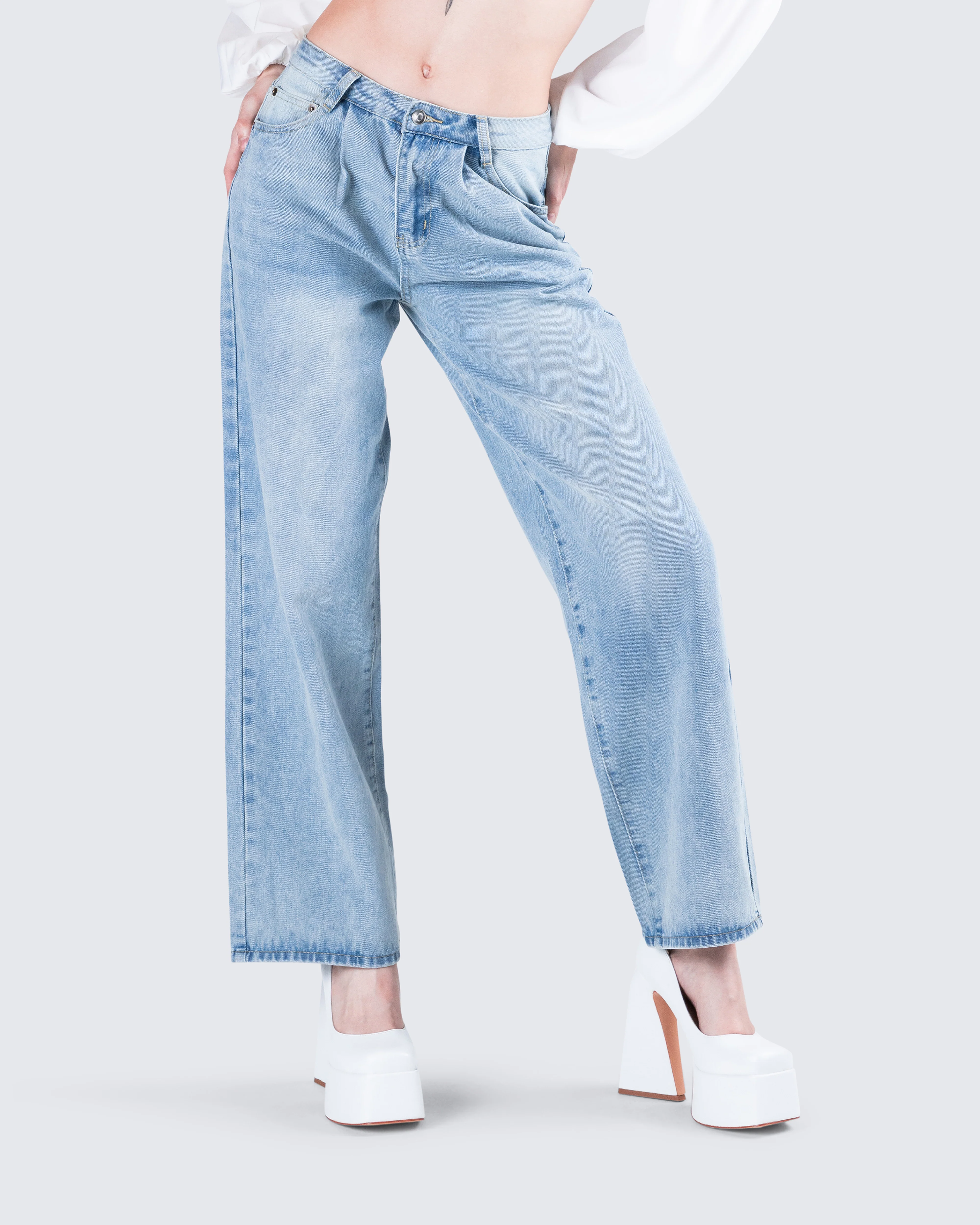 Rahel Blue Denim Pleat Jean - Image 8