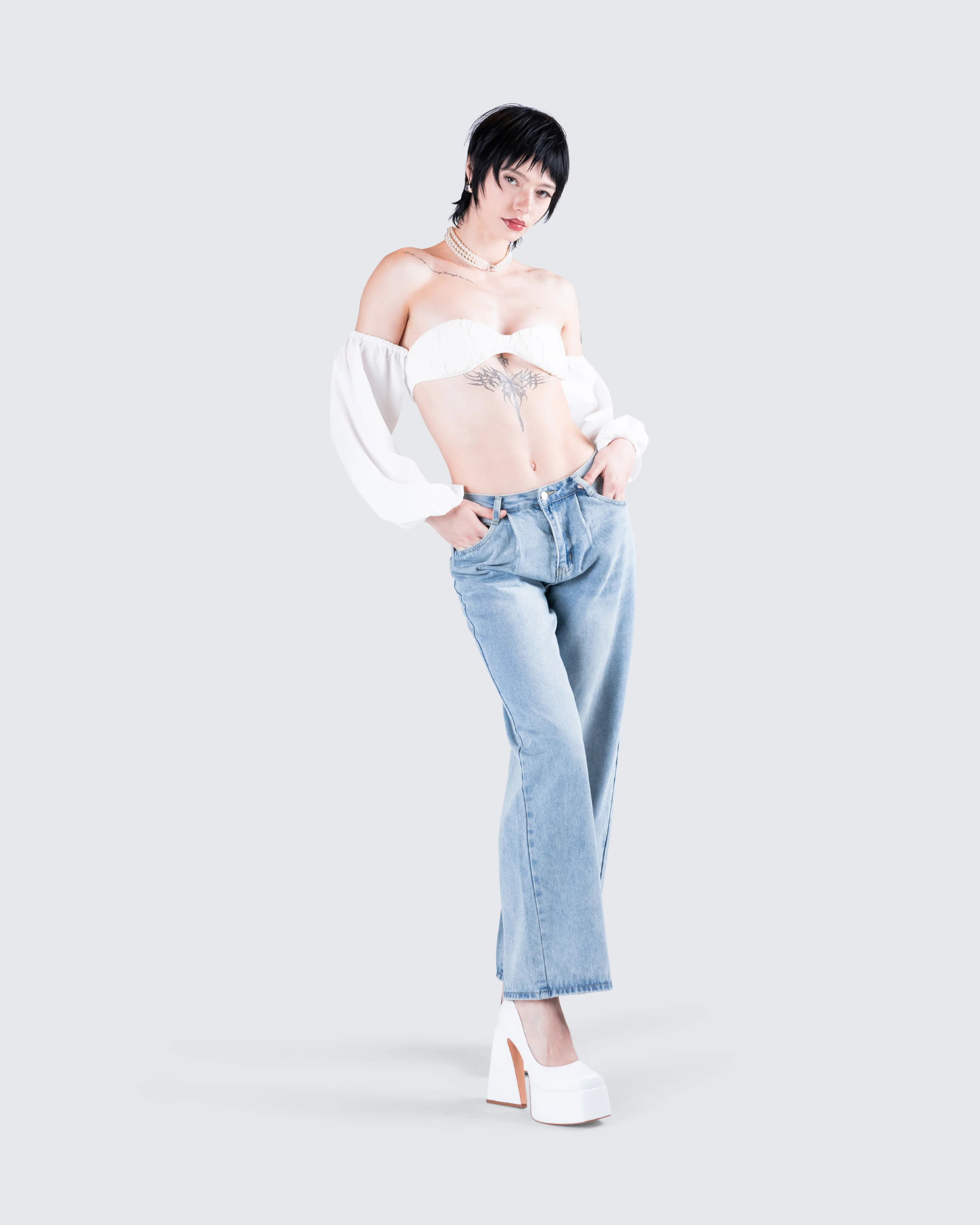 Rahel Blue Denim Pleat Jean - Image 9
