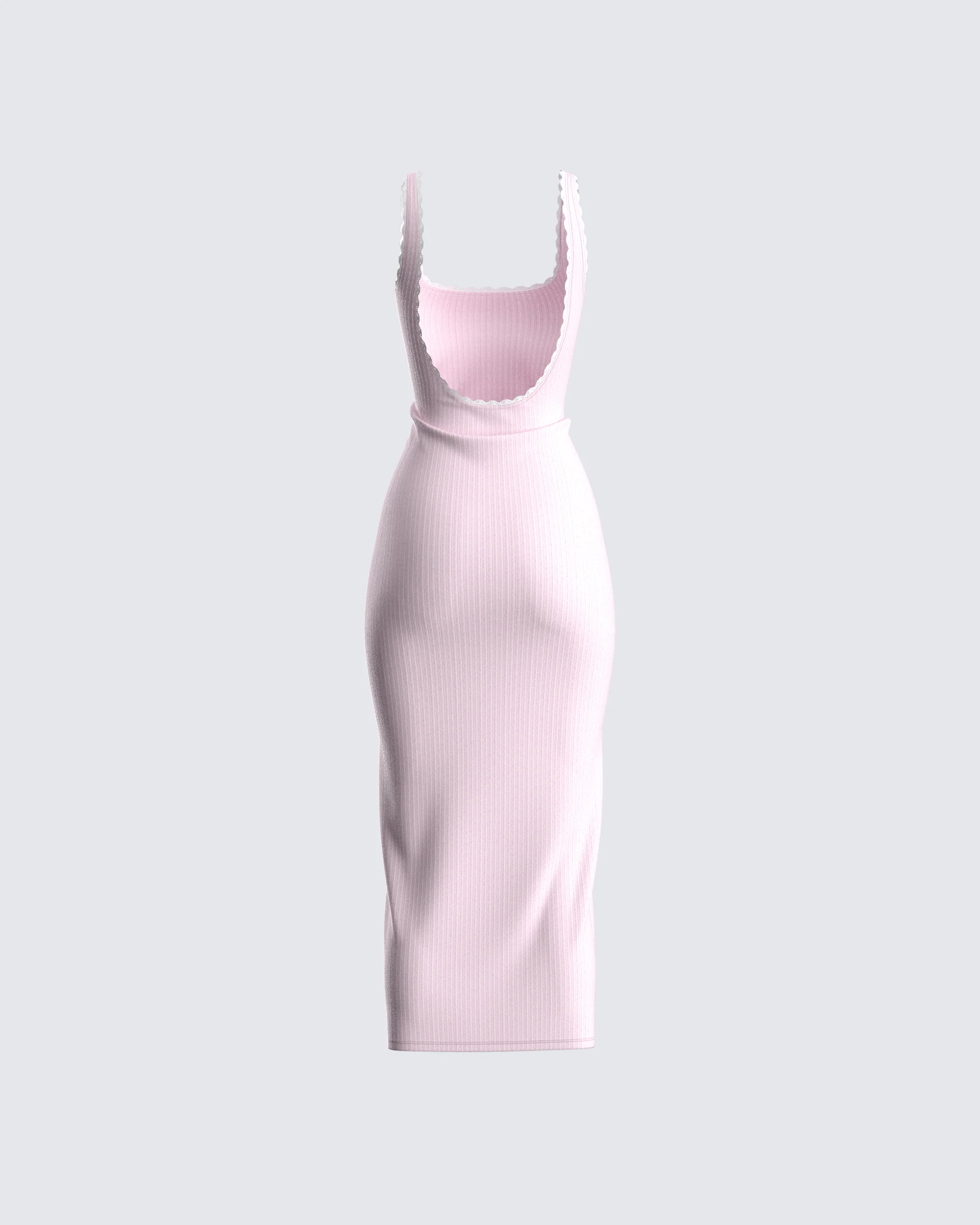 Rai Pink Rib Knit Midi Dress - Image 3