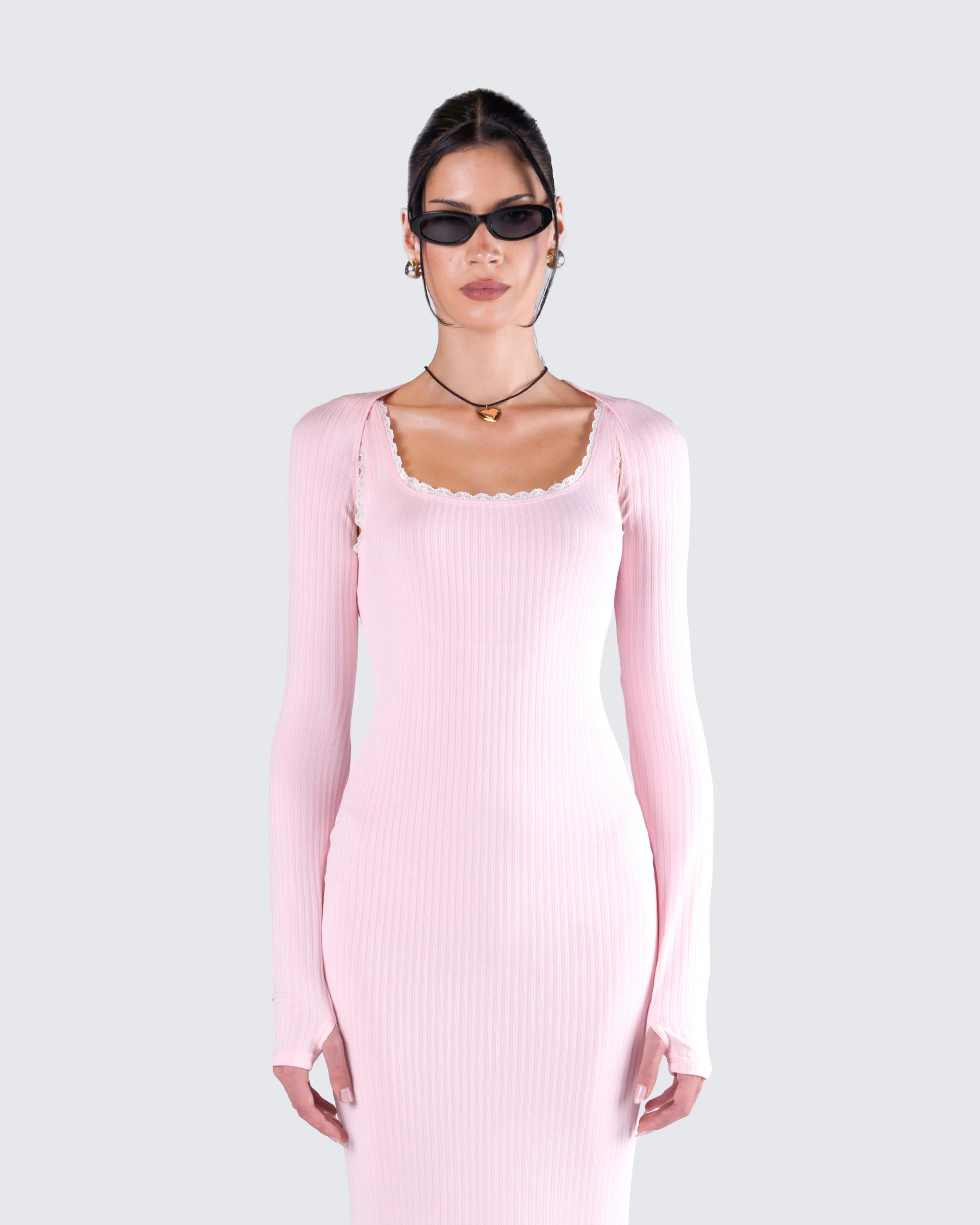 Rai Pink Rib Knit Shrug - Image 4