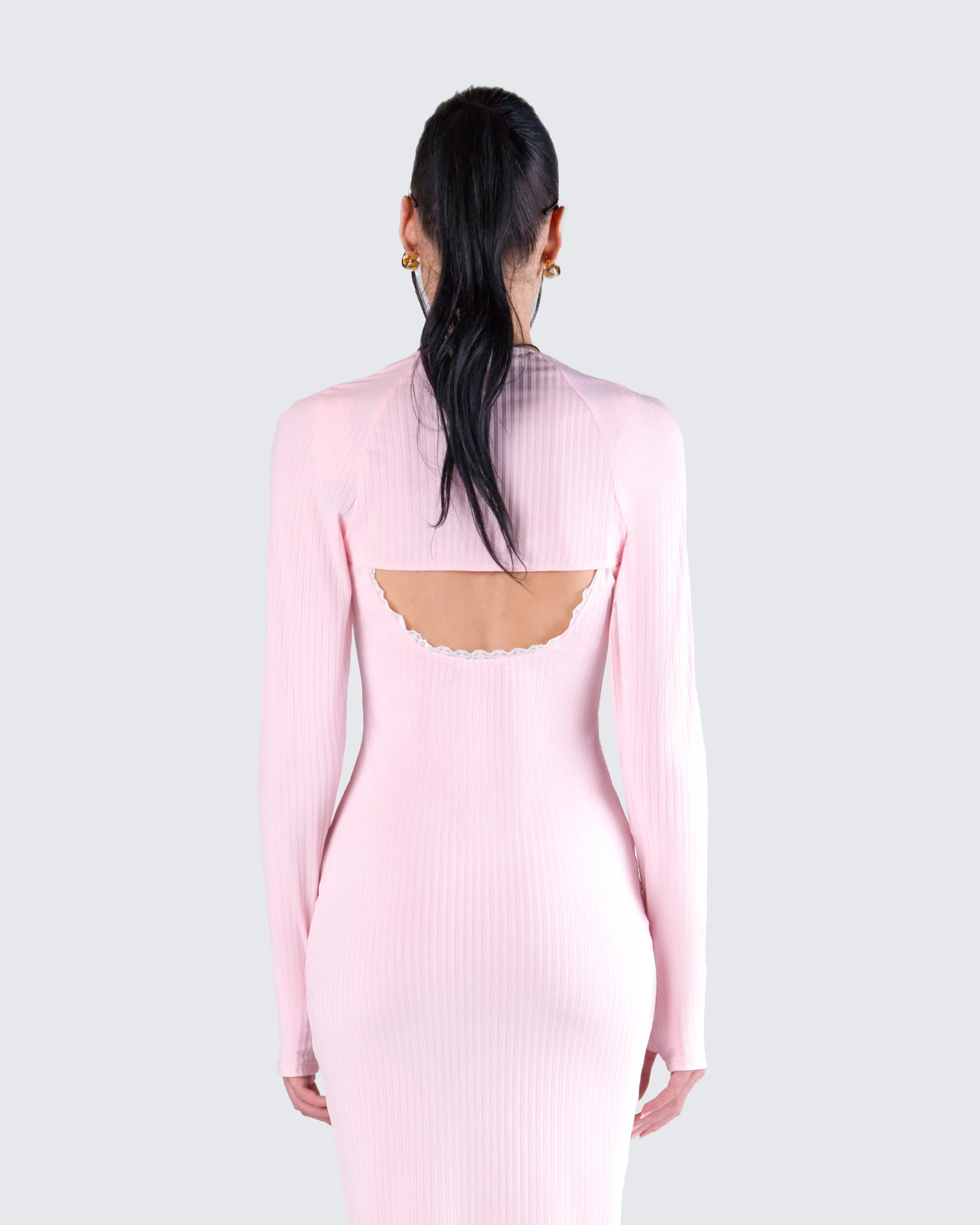Rai Pink Rib Knit Shrug - Image 7