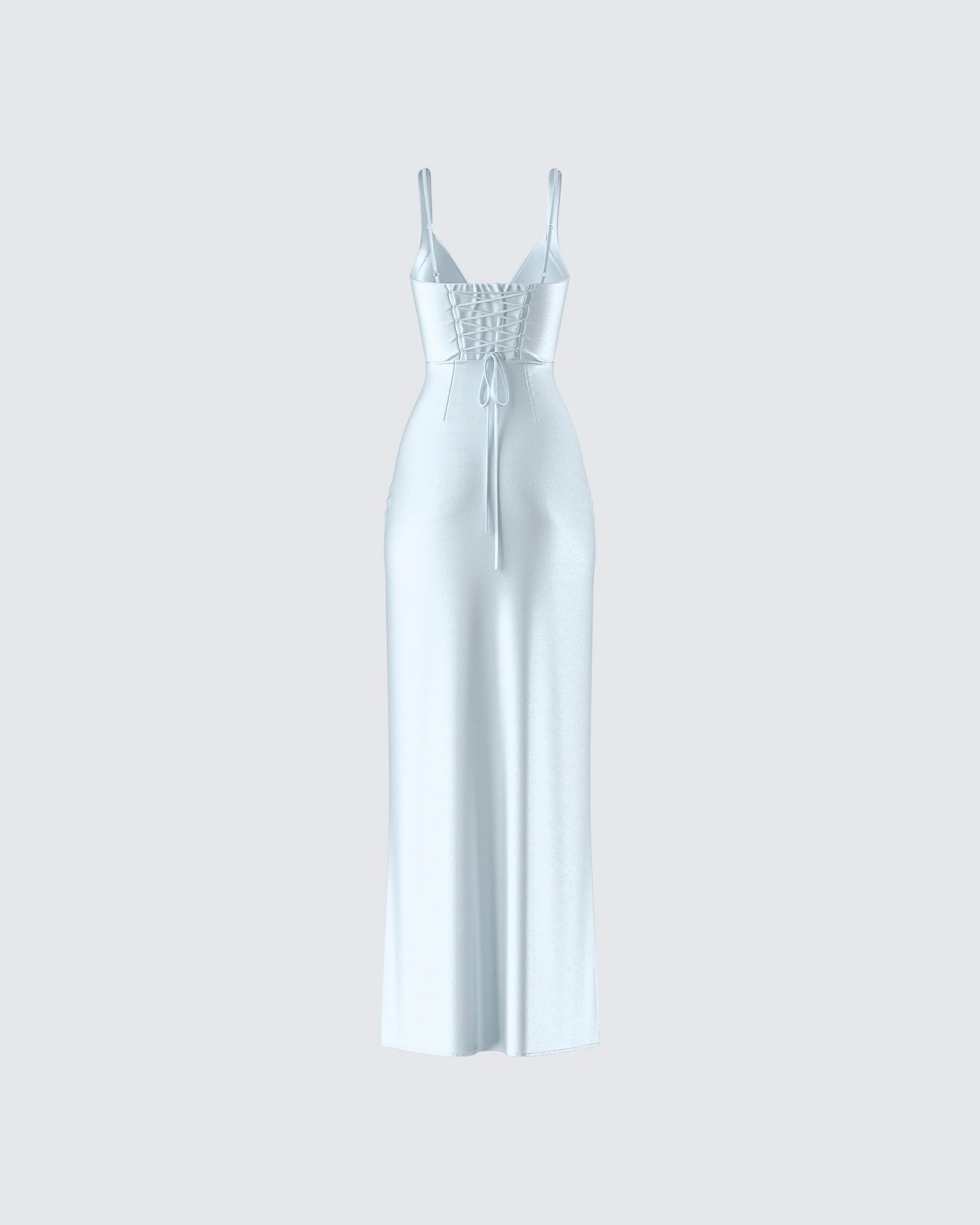 Rasha Teal Satin Corset Maxi Dress - Image 3
