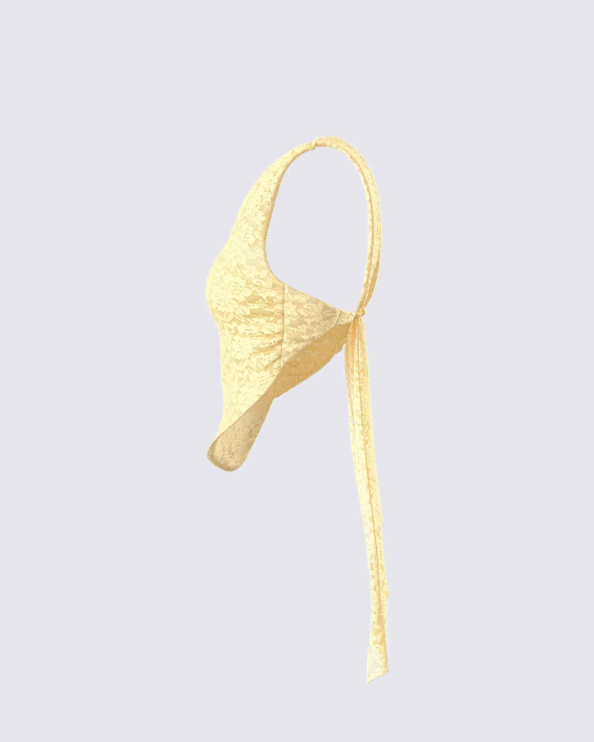 Rasima Yellow Lace Asymmetrical Top - Image 2