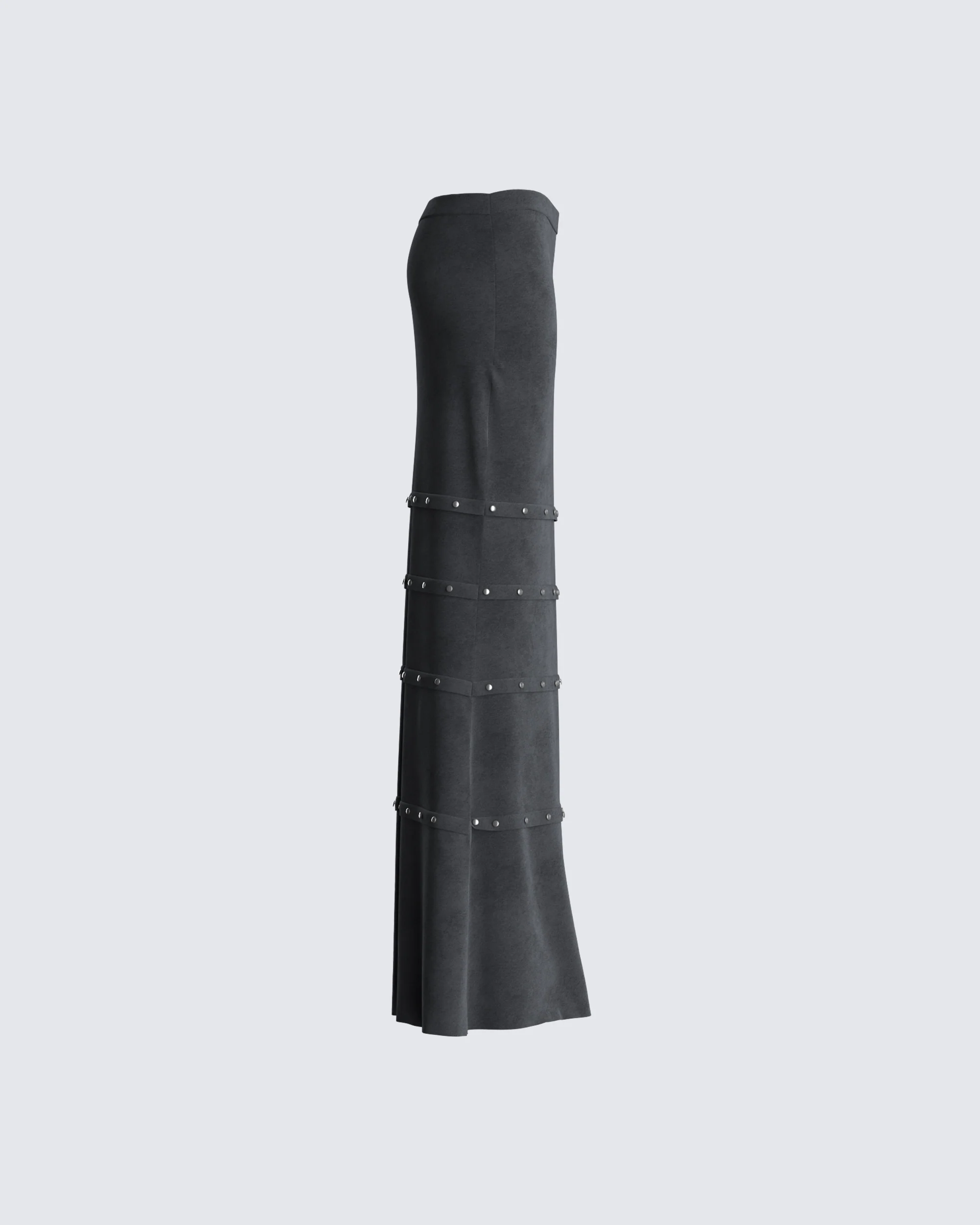 Ravi Grey Vegan Suede Maxi Skirt - Image 2