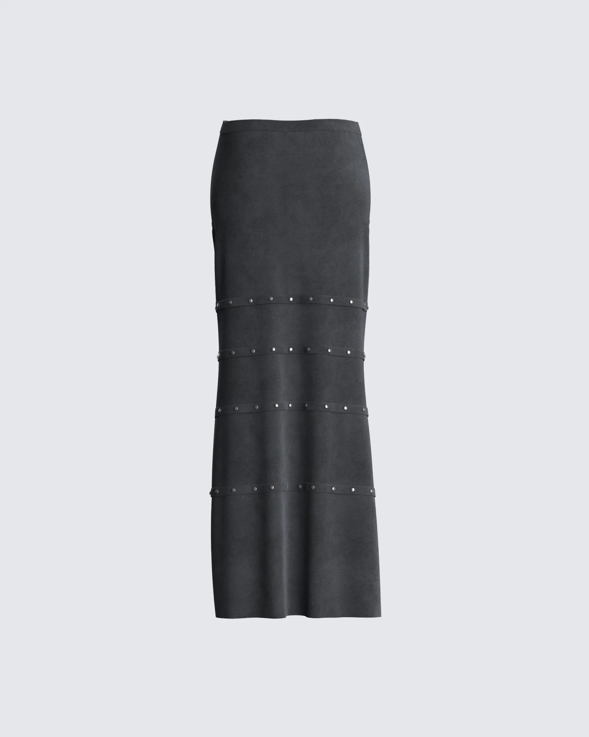Ravi Grey Vegan Suede Maxi Skirt - Image 3