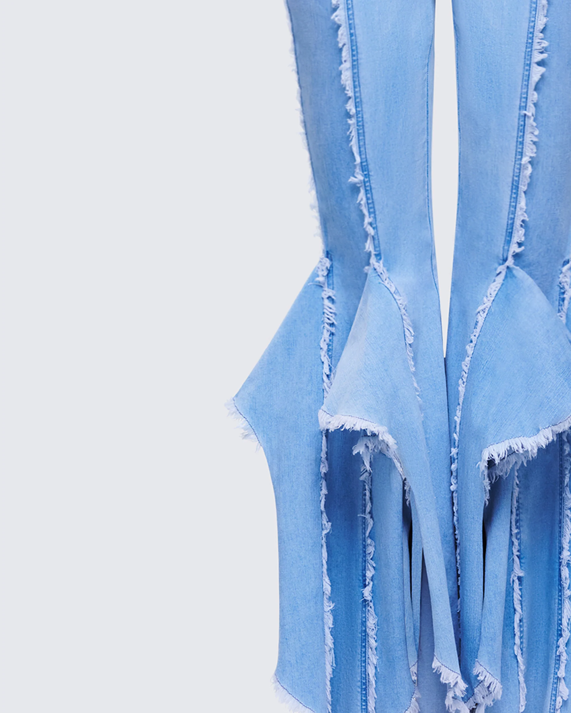 Reagan Blue Denim Frayed Jean - Image 8