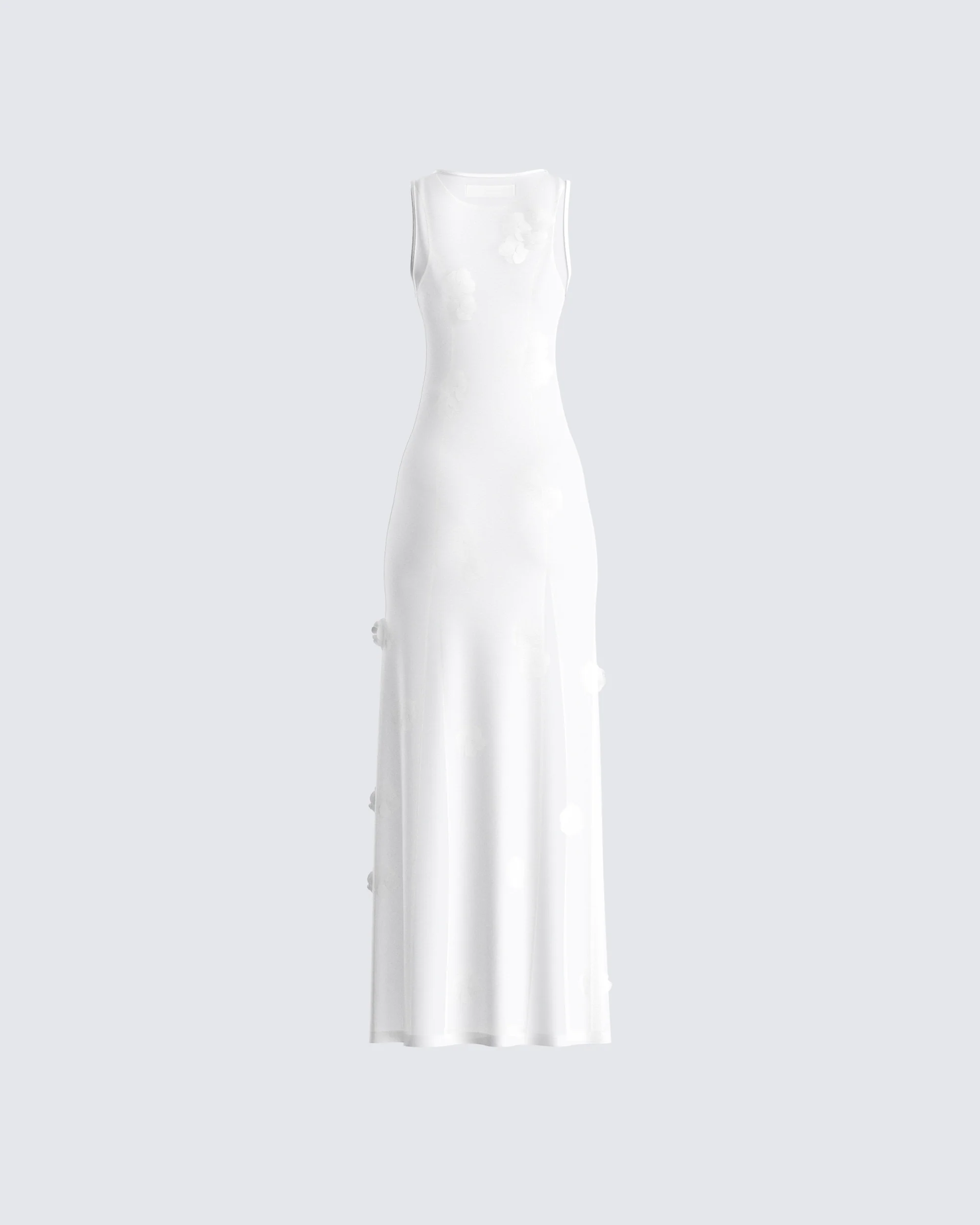 Regina White Floral Maxi Dress - Image 3