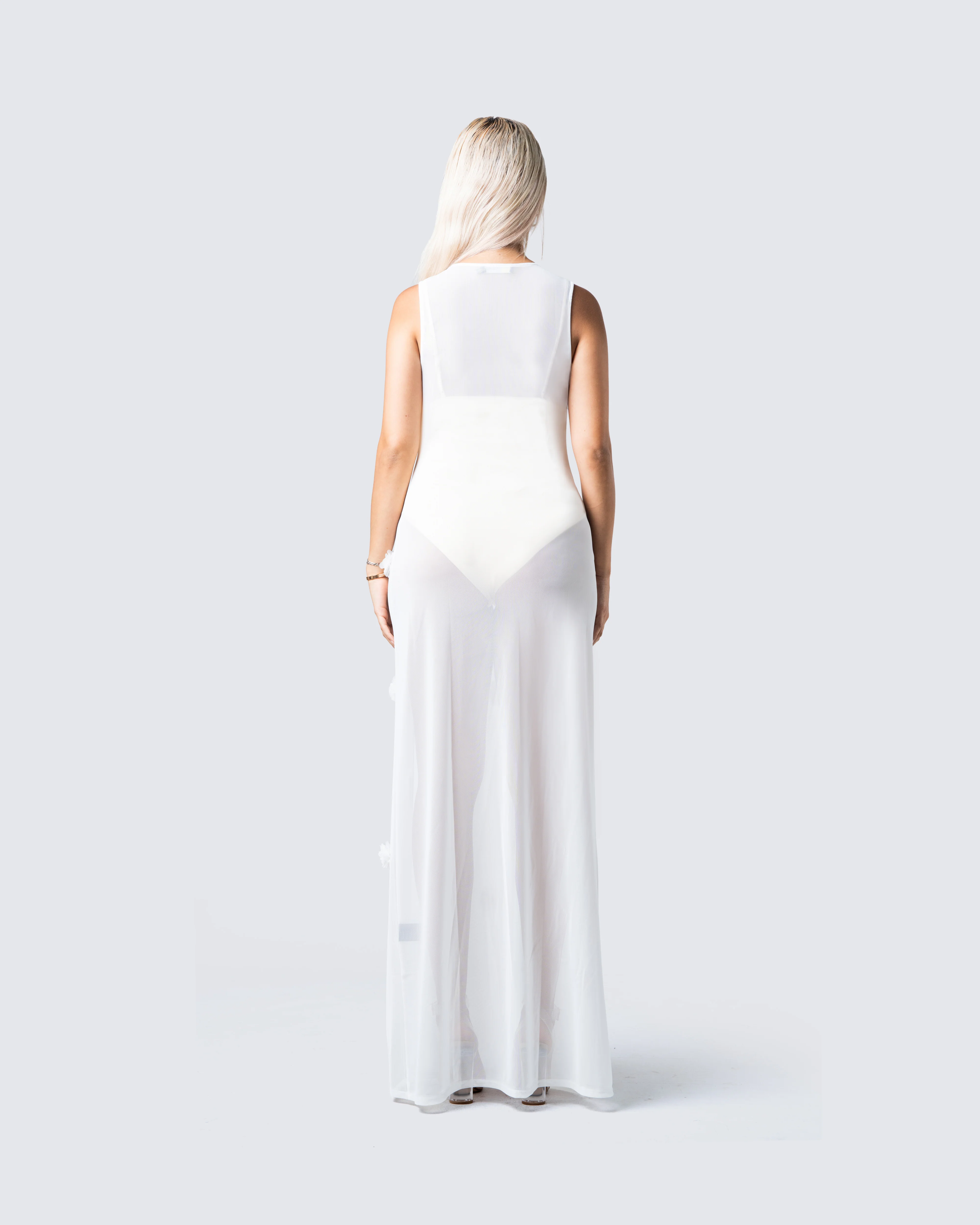 Regina White Floral Maxi Dress - Image 6
