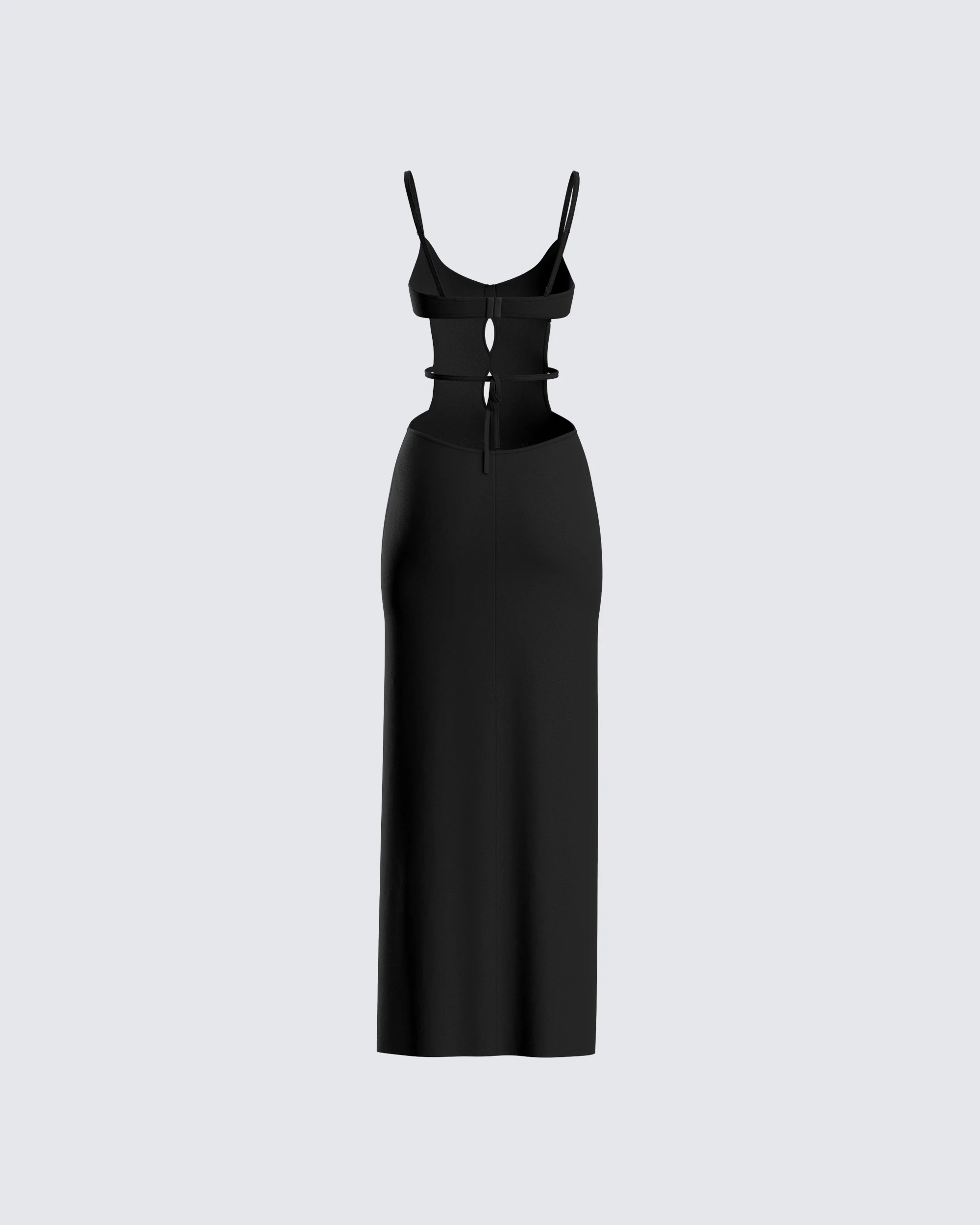 Renata Black Cut Out Maxi Dress - Image 3