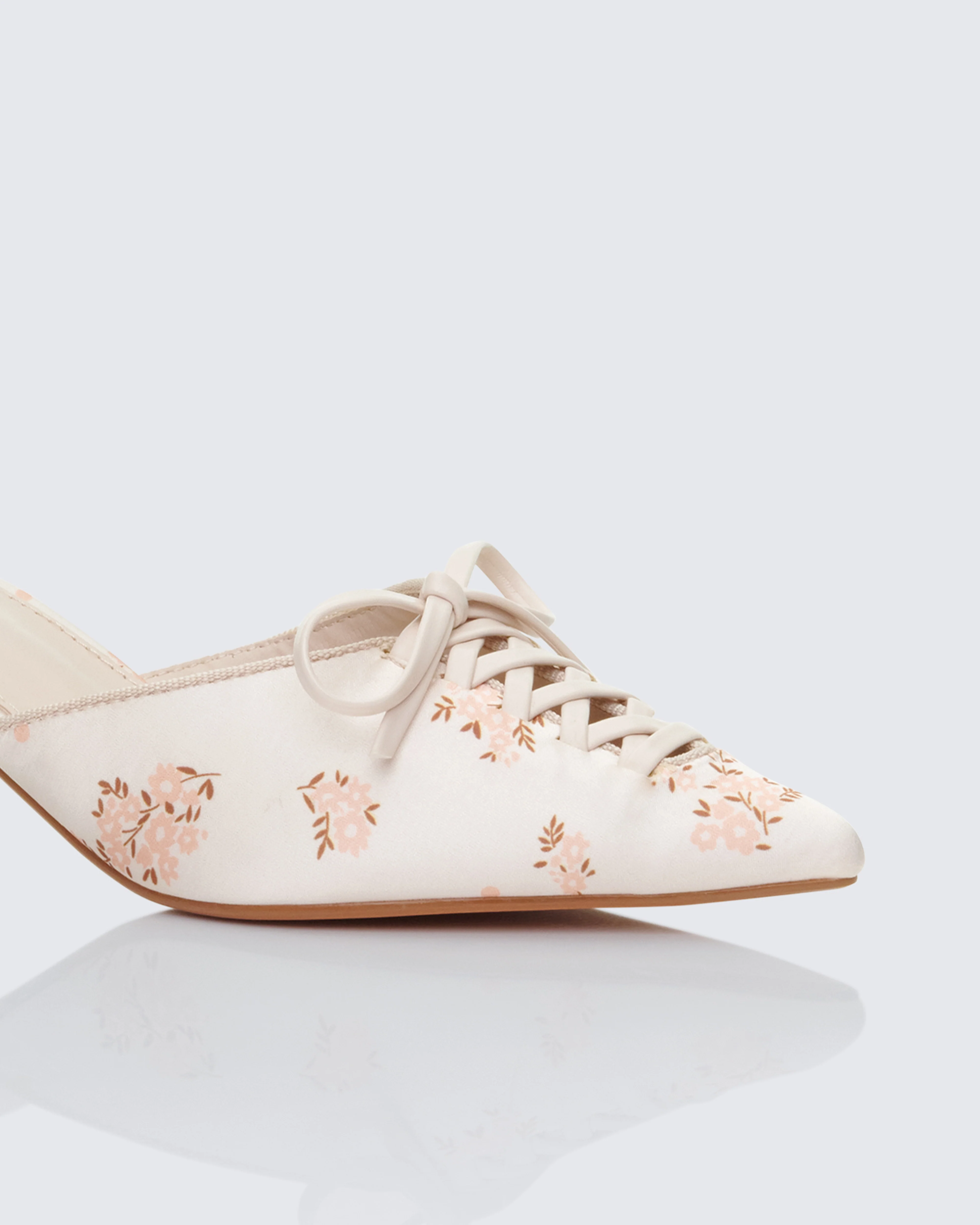 Rhoda Floral Print Kitten Heels - Image 4