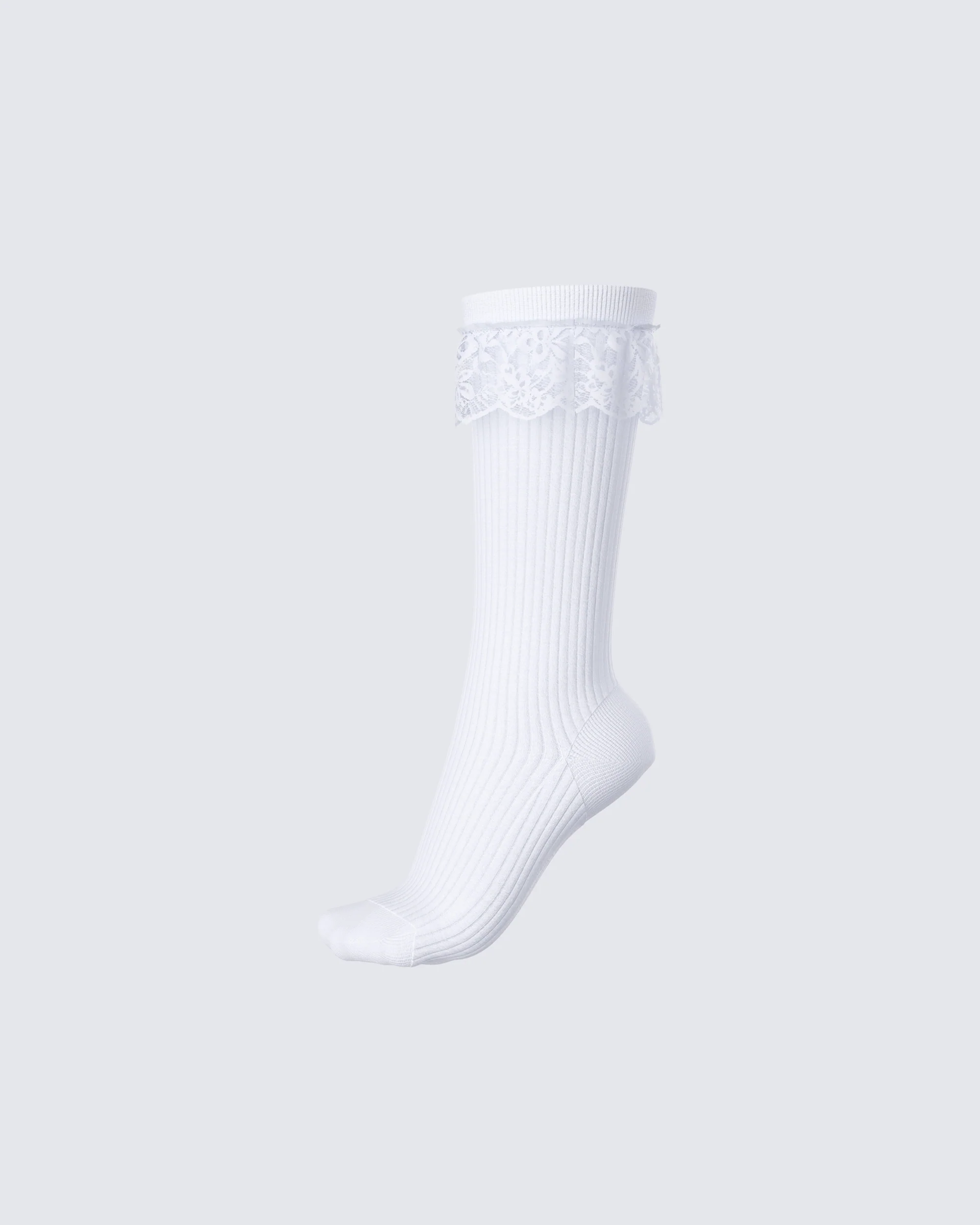 Rhoda White Lace Ankle Socks - Image 2