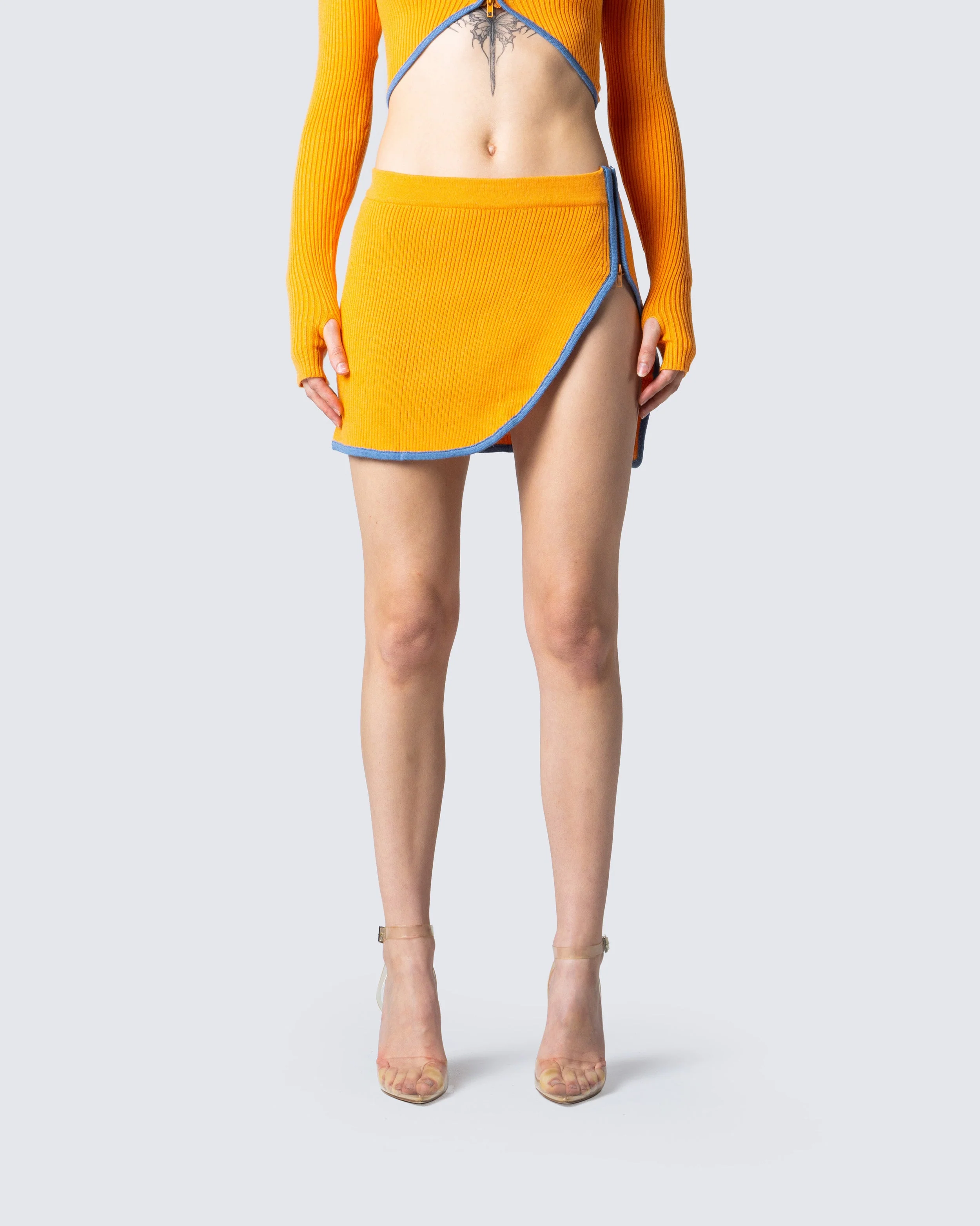 Riley Orange Mini Skirt - Image 4