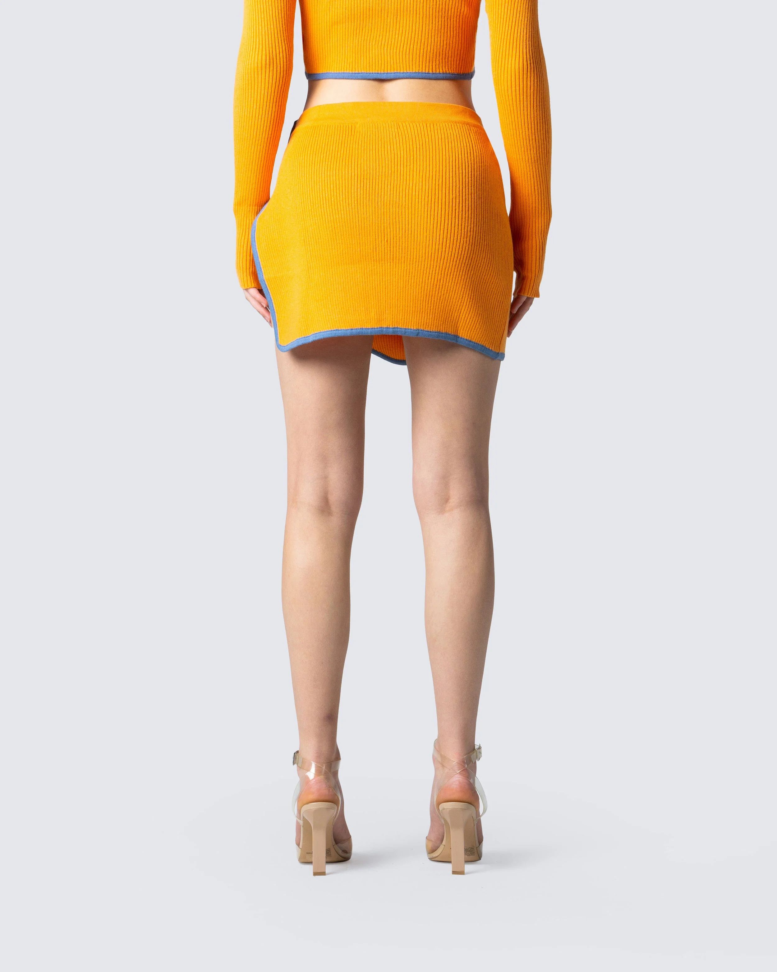 Riley Orange Mini Skirt - Image 6