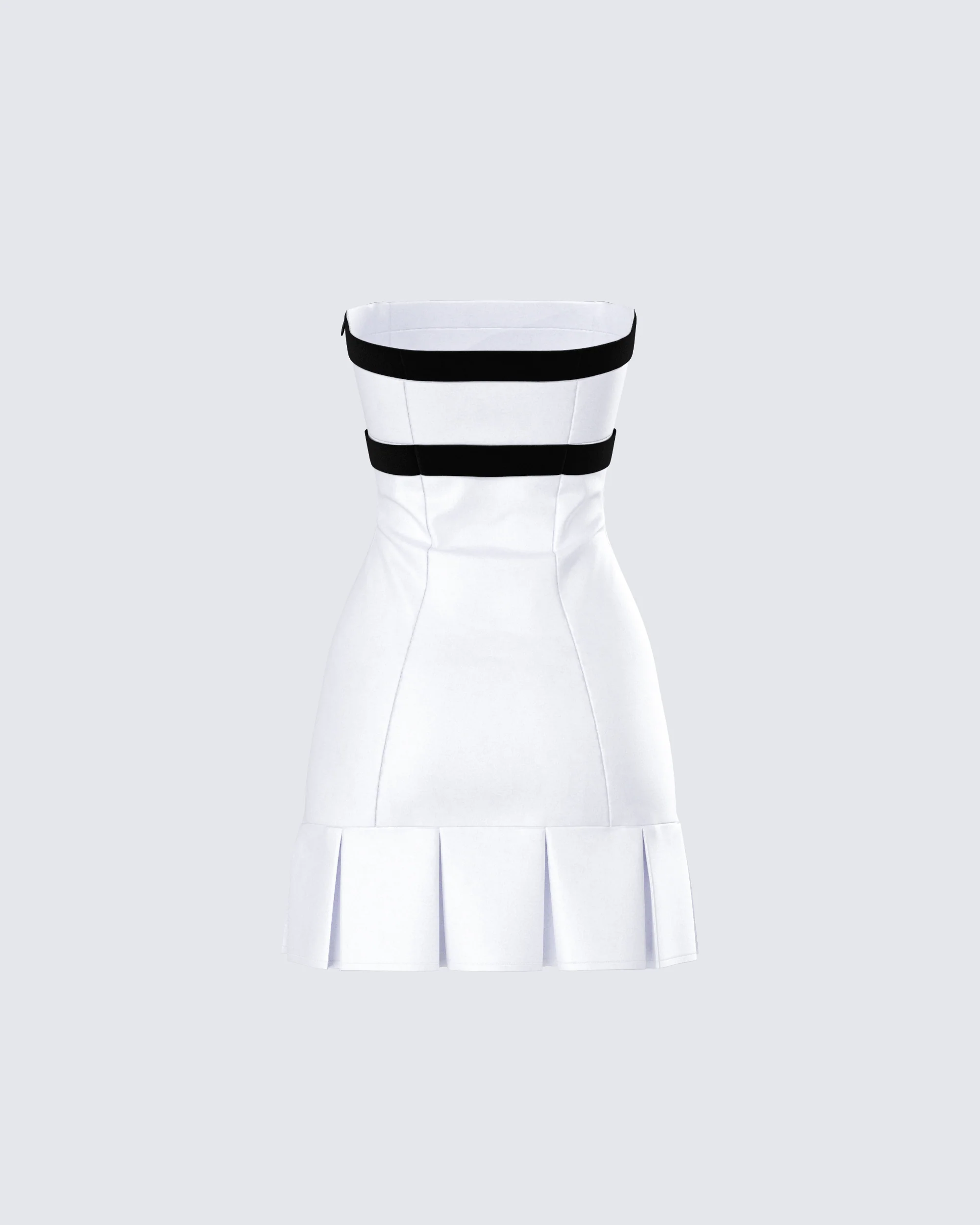 Roma White Strapless Mini Dress - Image 3