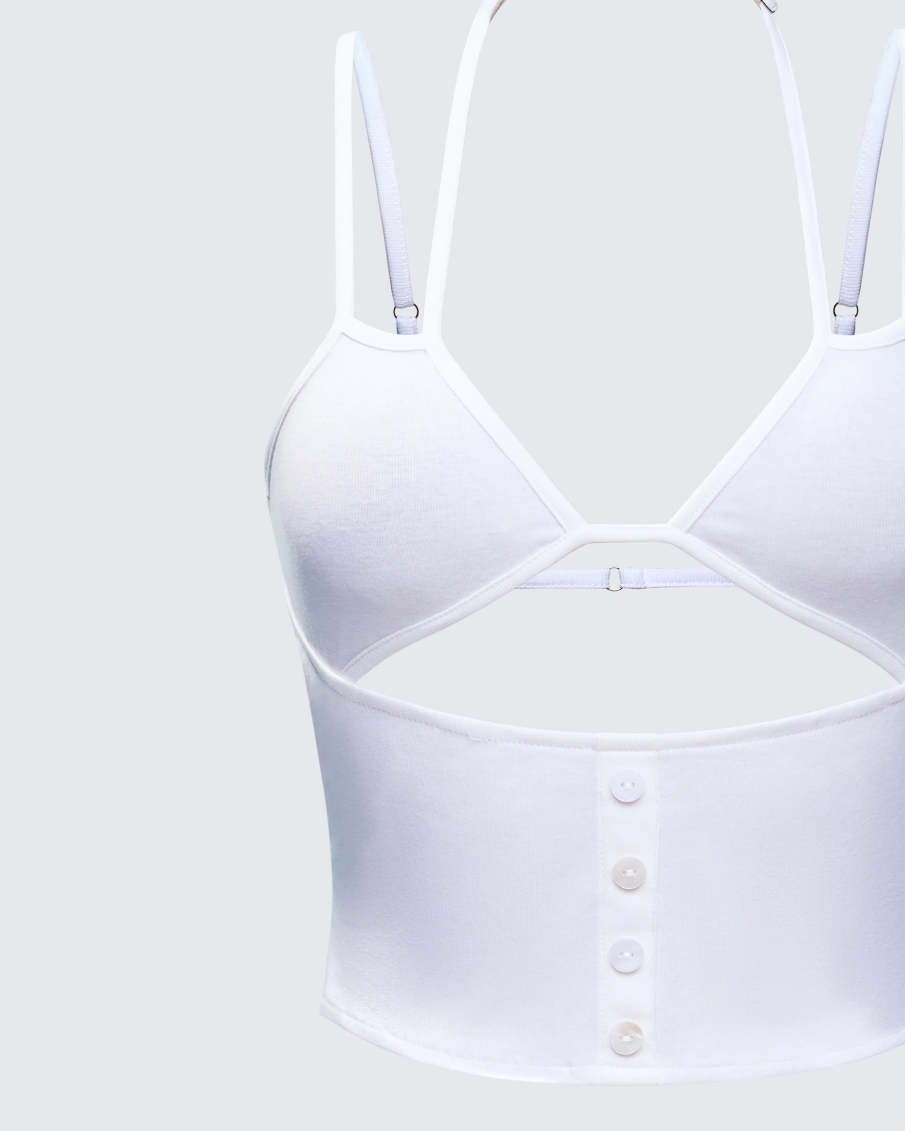 Romina White Button Though Cami Top - Image 6