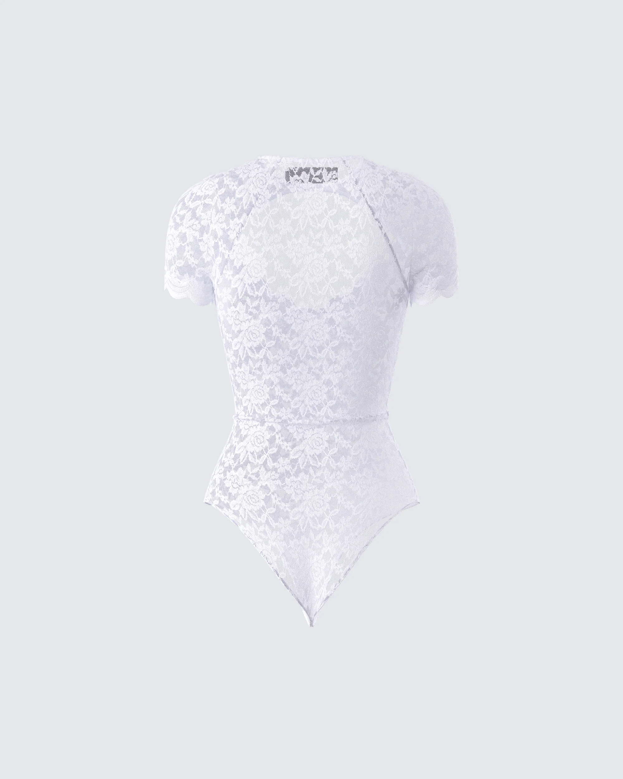 Romona White Lace Cut Out Bodysuit - Image 3