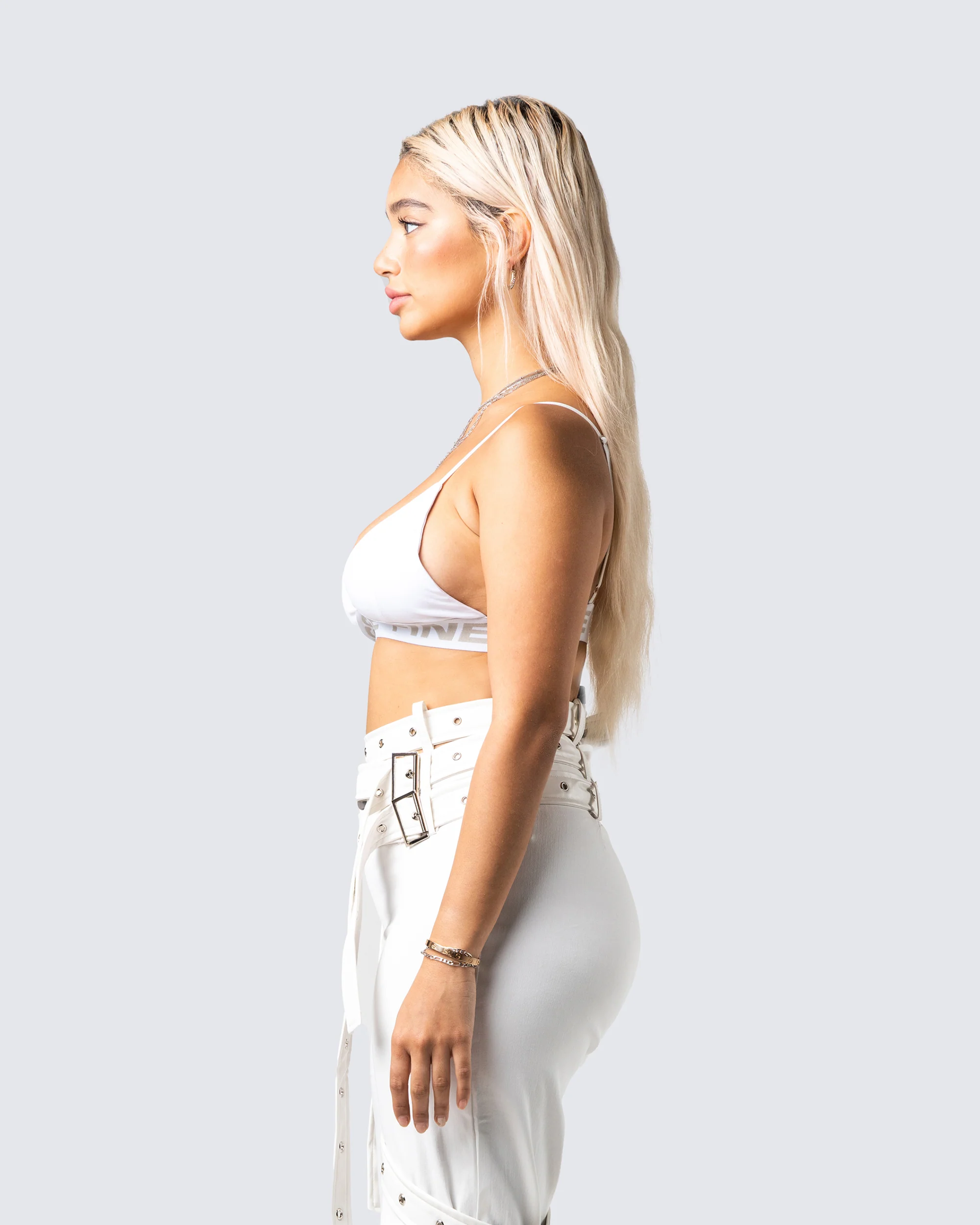 Romy White Logo Bralette - Image 5
