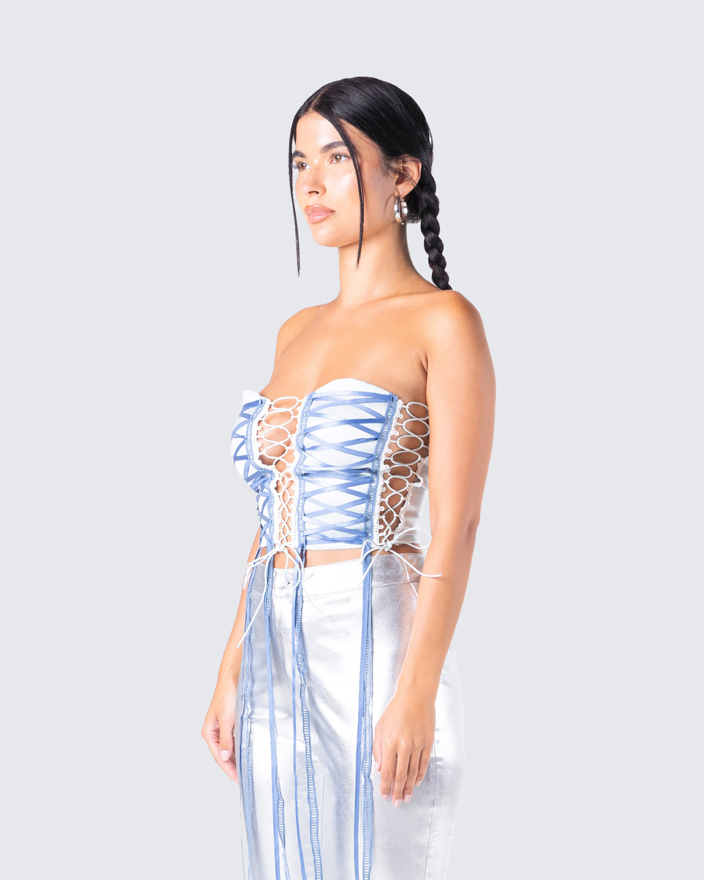 Rory Blue Corset Top - Image 5