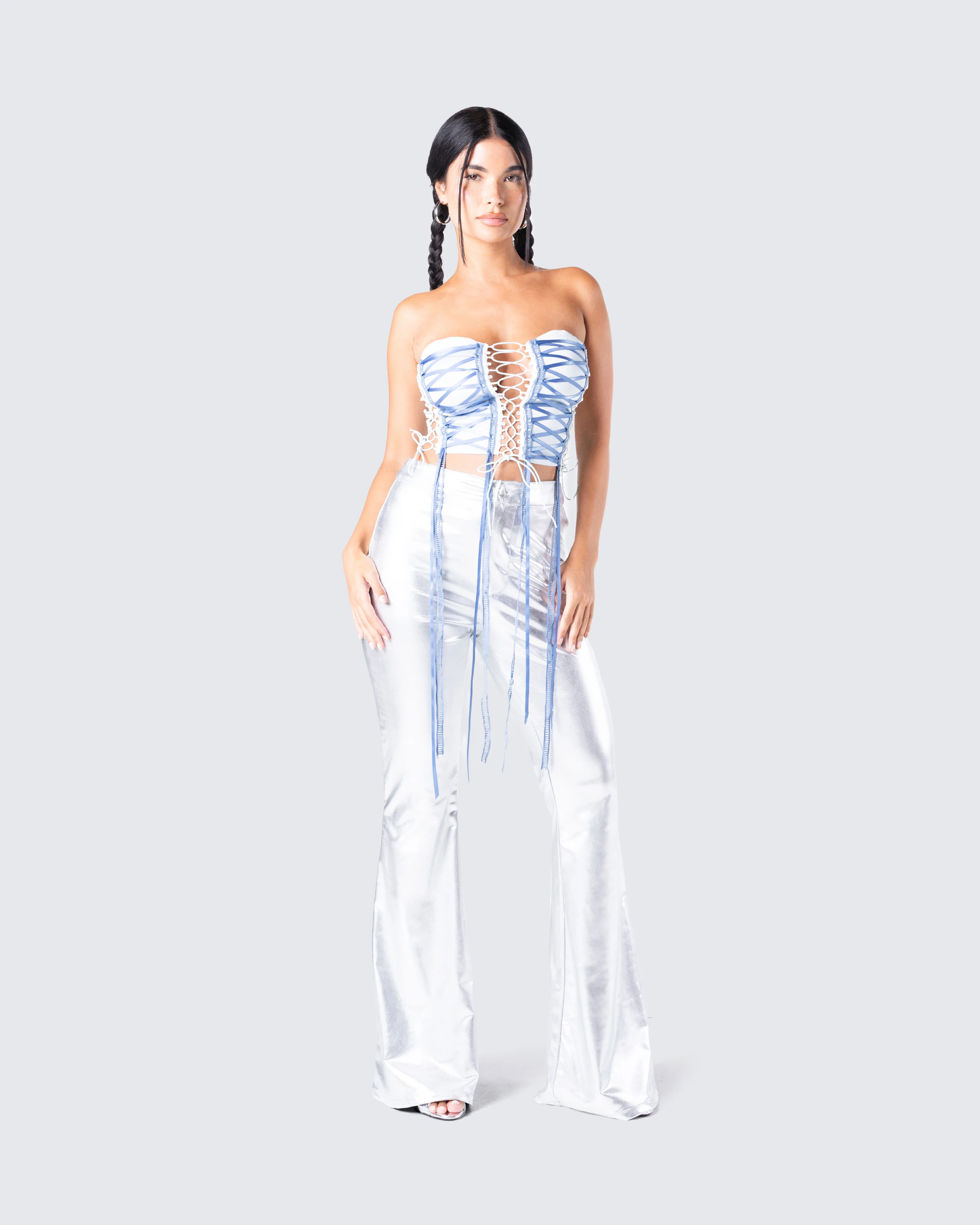 Rory Blue Corset Top - Image 9