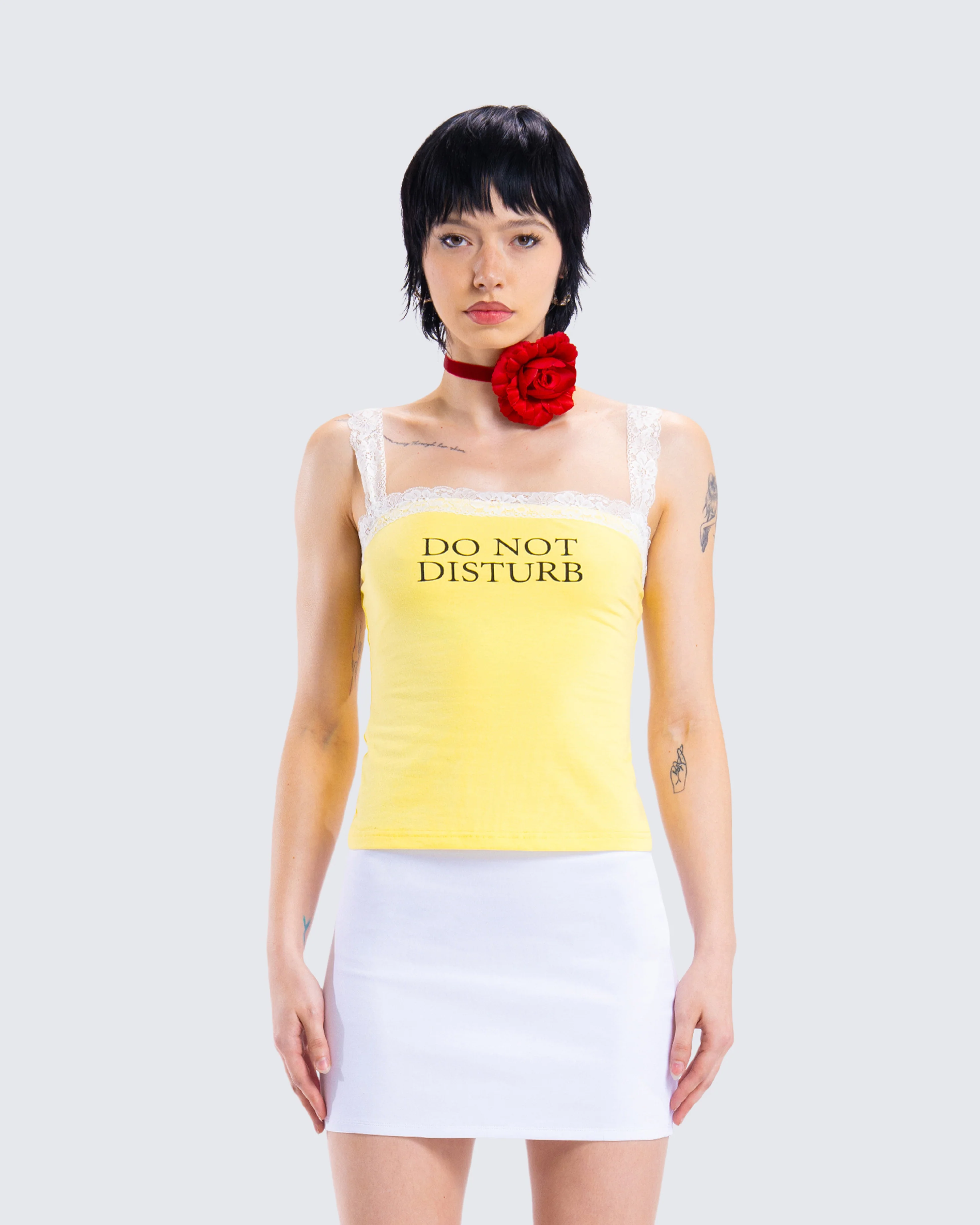 Rosalia Yellow Graphic Knit Top - Image 4