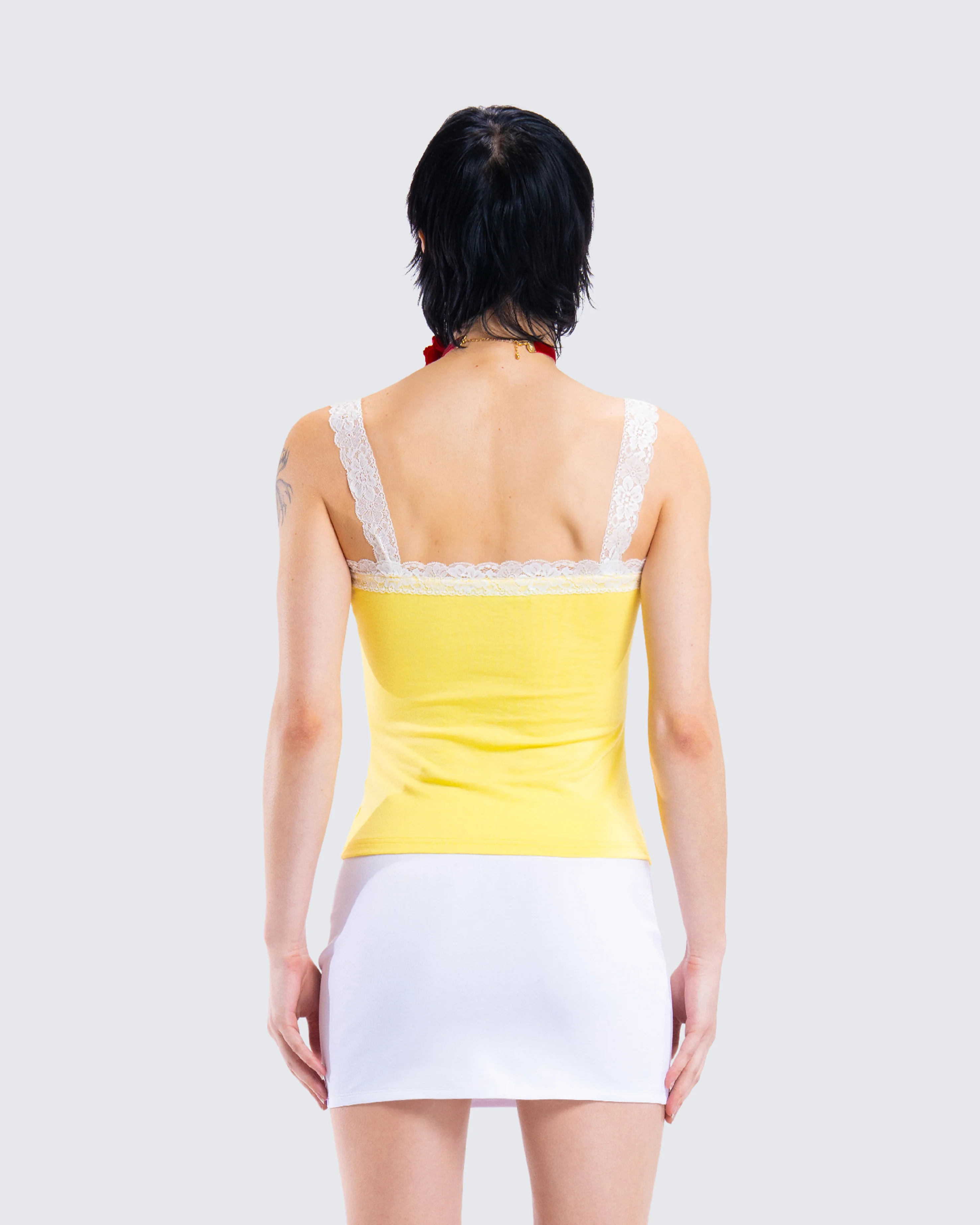 Rosalia Yellow Graphic Knit Top - Image 7