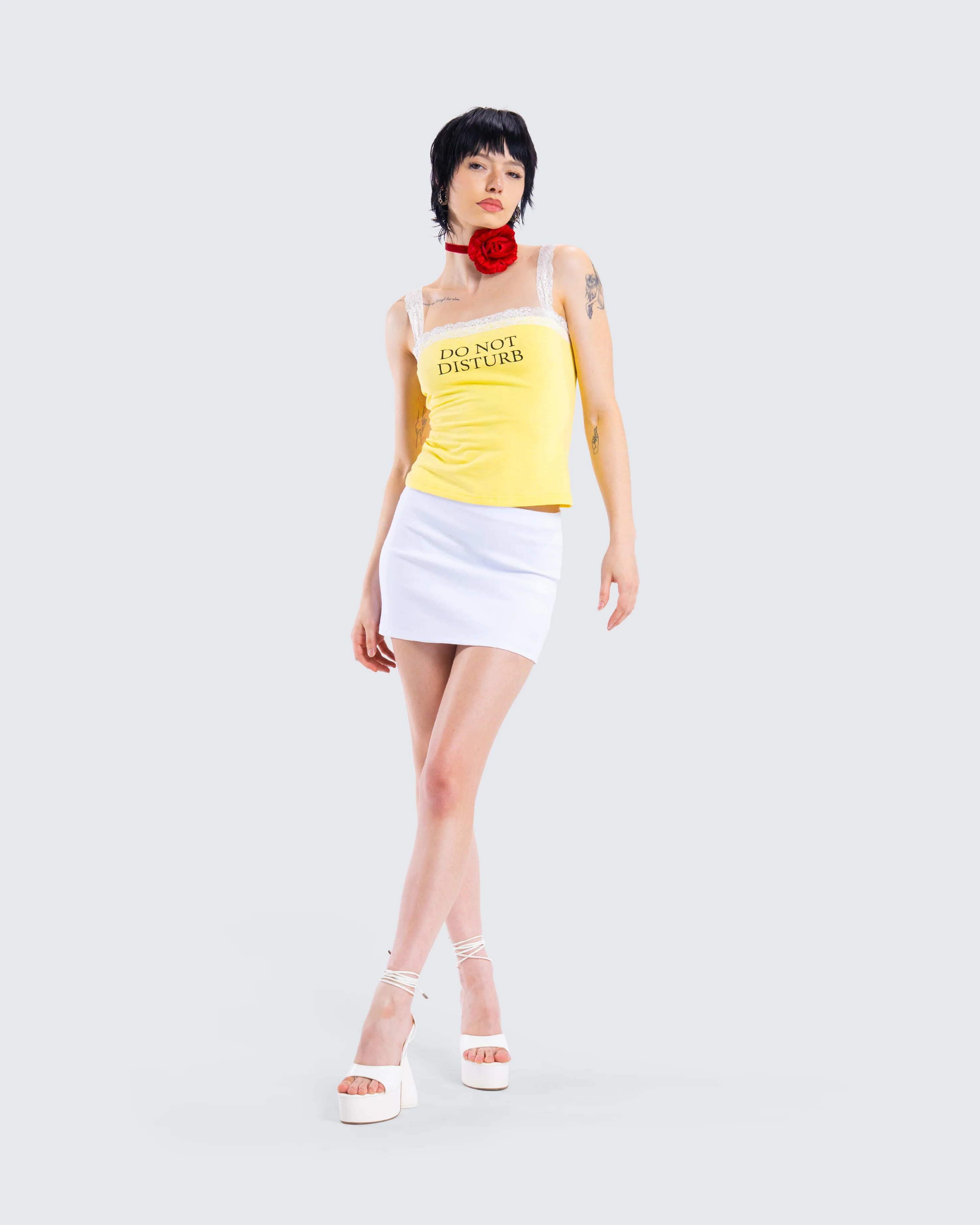 Rosalia Yellow Graphic Knit Top - Image 9