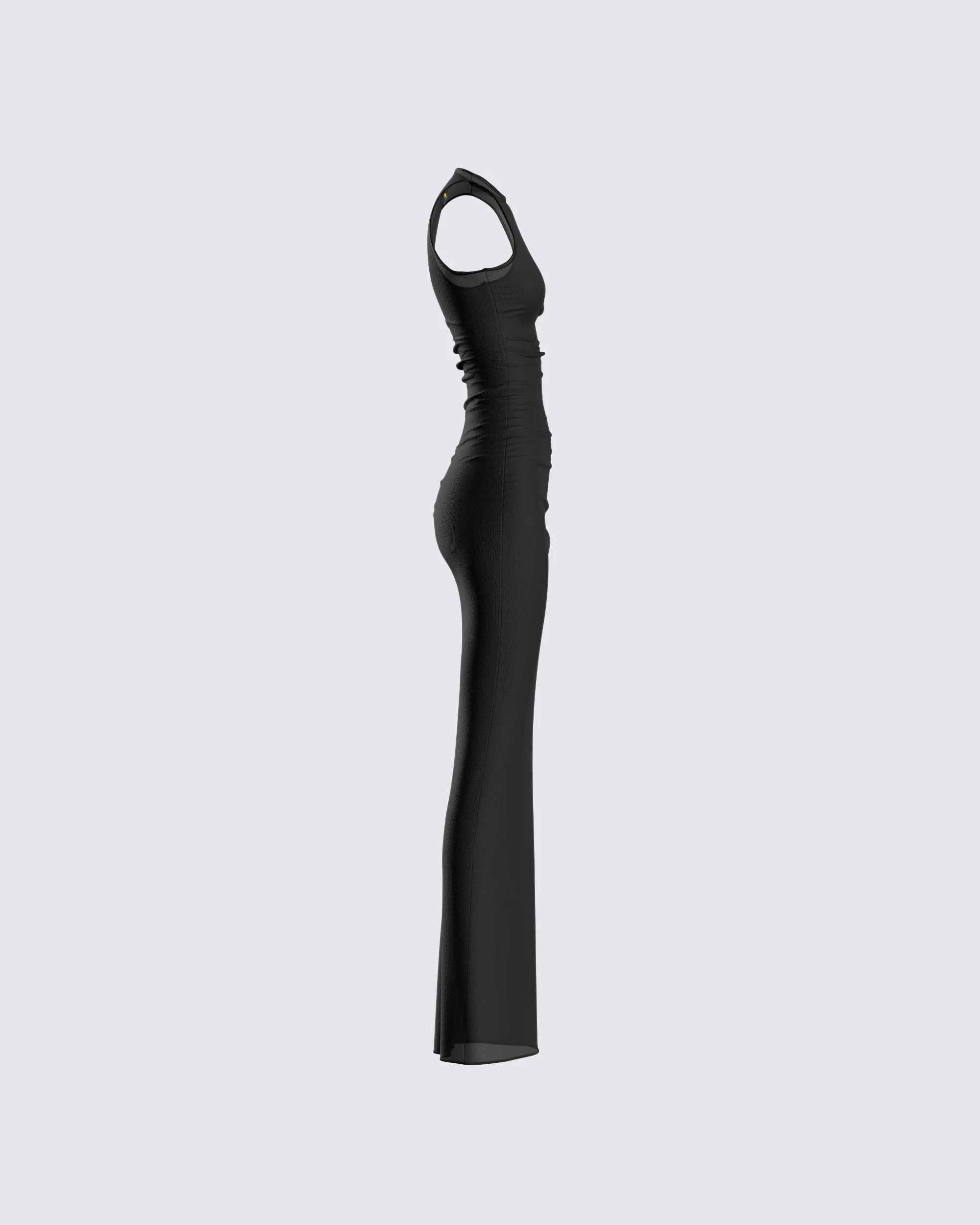 Rosario Black Mesh Maxi Dress - Image 2
